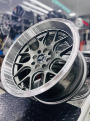 15” AS- 7651 4/100 4/108  gunmetal wheels