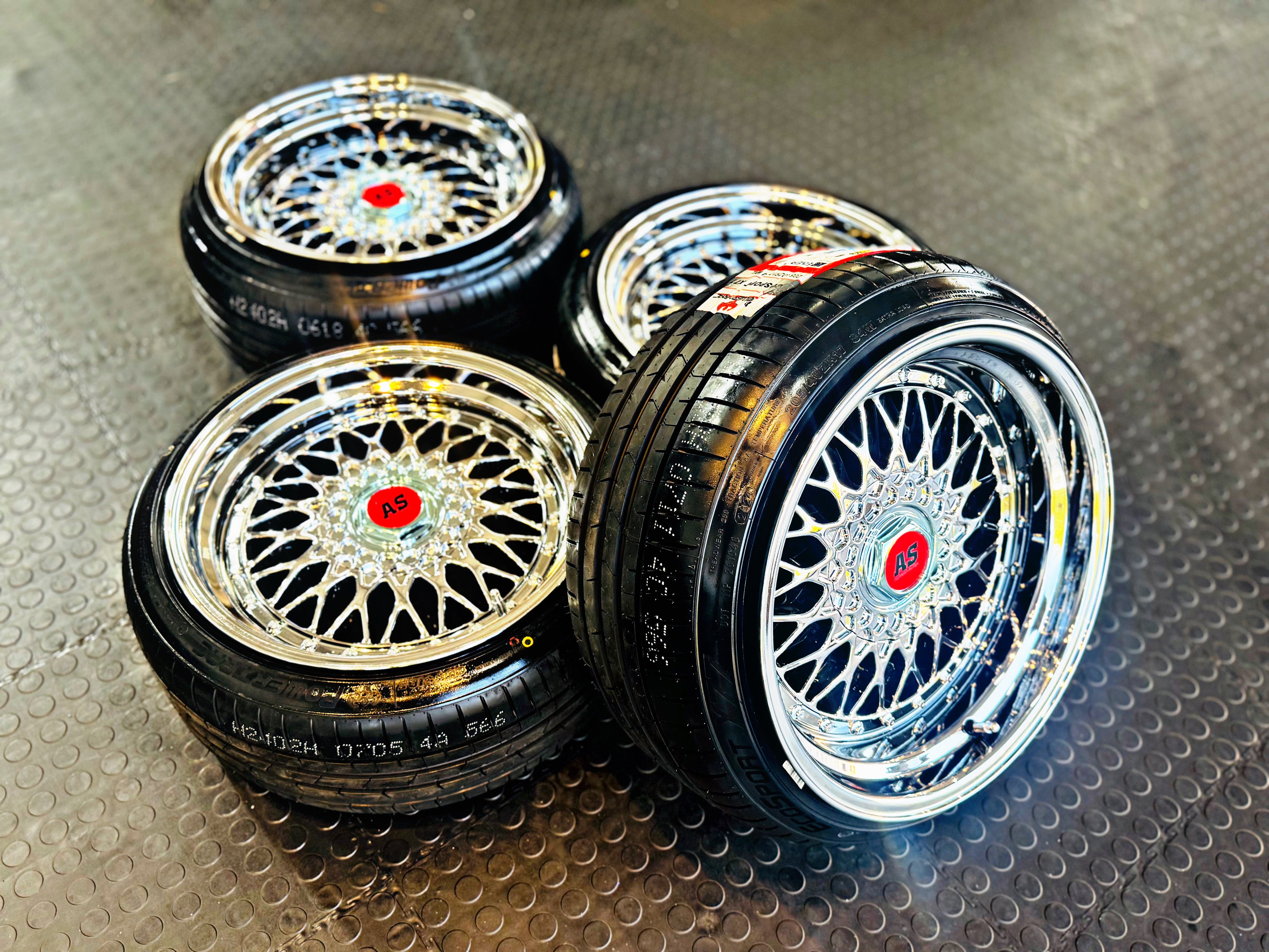 17” AS® CHROME WITH CHROME STUDS  4x100 & 5x100 8.5j/ 10j