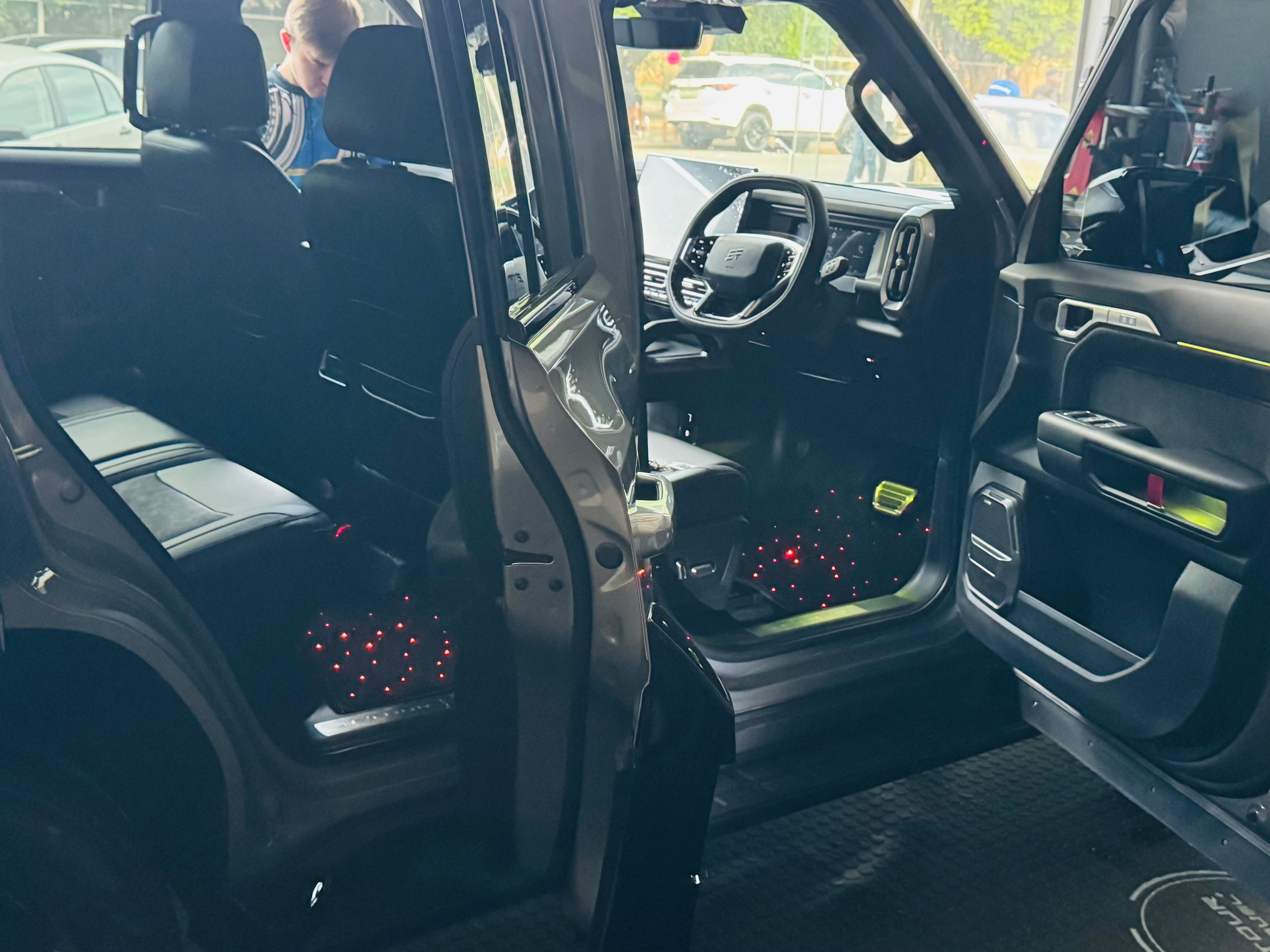 LED Starlight Fiber Optic Car Rug Universal LED Mat Light APP Operation Interior Accessory 4 Pieces Set
