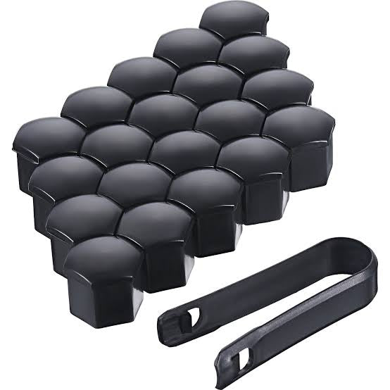 WHEEL NUT COVER BLACK  20 pack