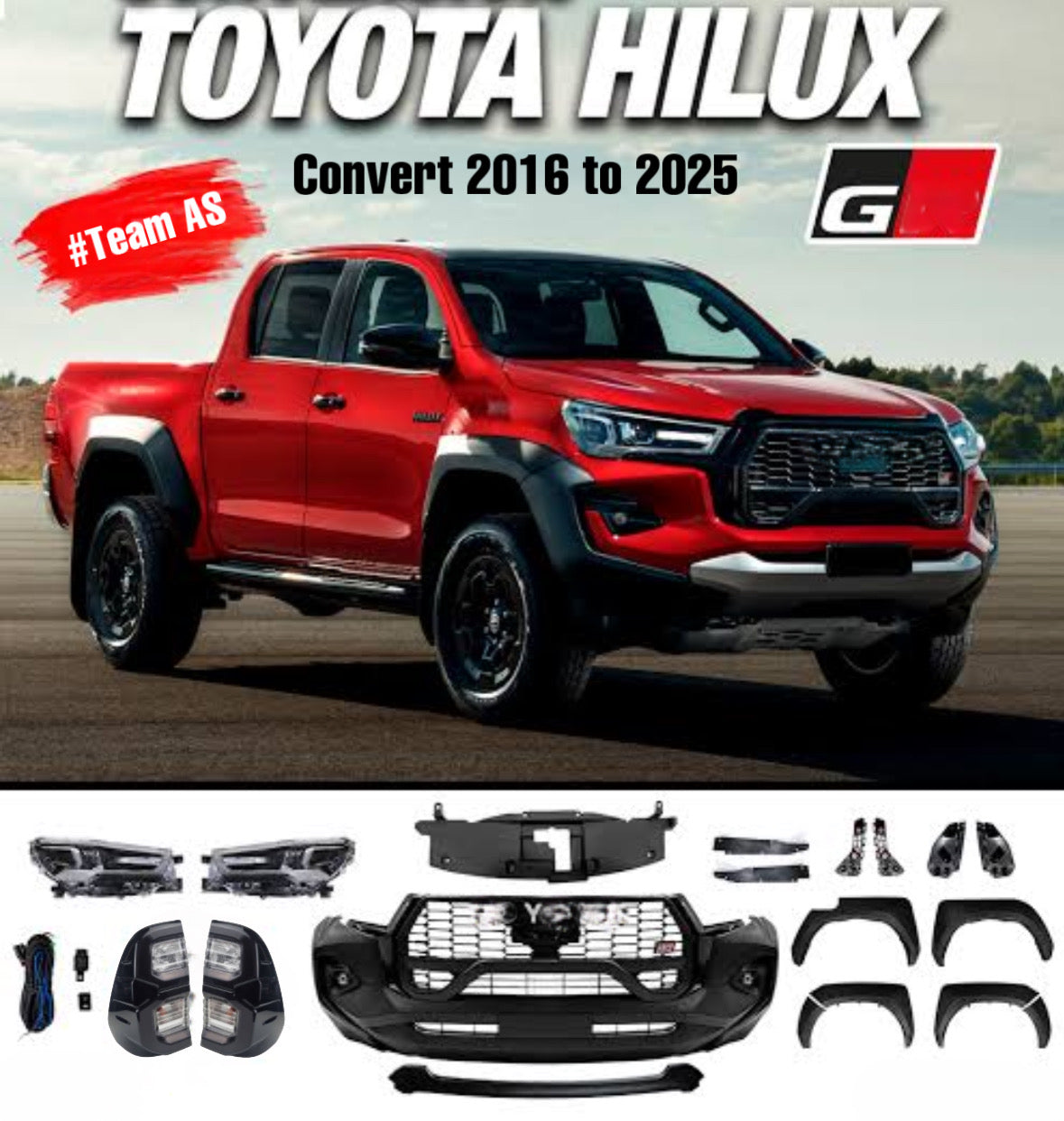 Toyota Hilux (15-20) GR Sport Style Conversion Body Kit Including Headlights & Taillights