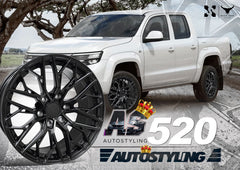 20” AS LOS ANGELES  520 SATIN BLACK BAKKIE RIMS 6/139 PCD