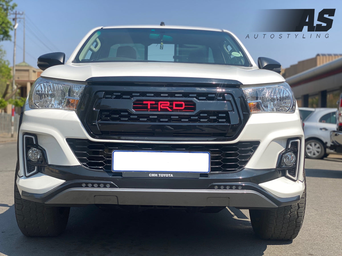 TOYOTA HILUX REVO BUMPER ADD ON SPOILER PLASTIC with 10x LED