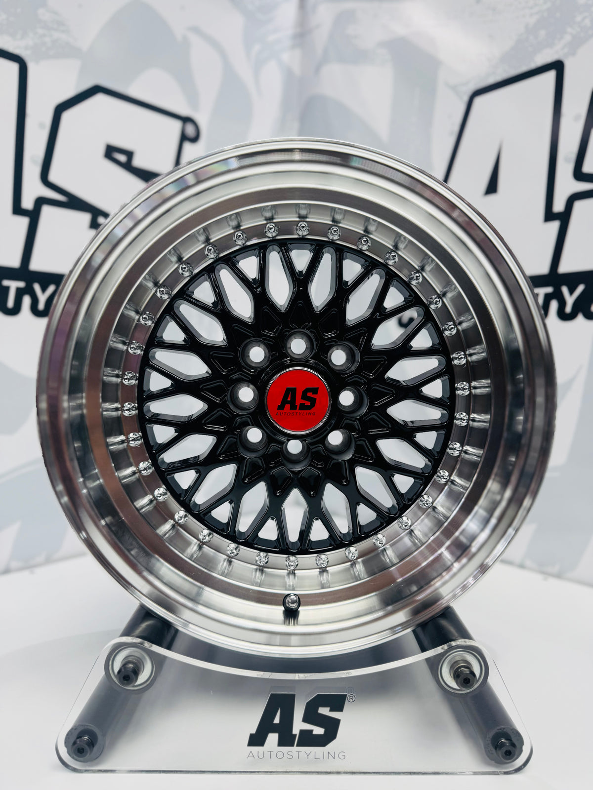 15” AS-7154 MESH  BLACK 4/100 4/114 wheels