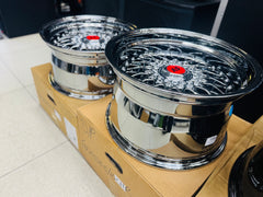 17” AS® CHROME WITH CHROME STUDS  4x100 & 5x100 10j
