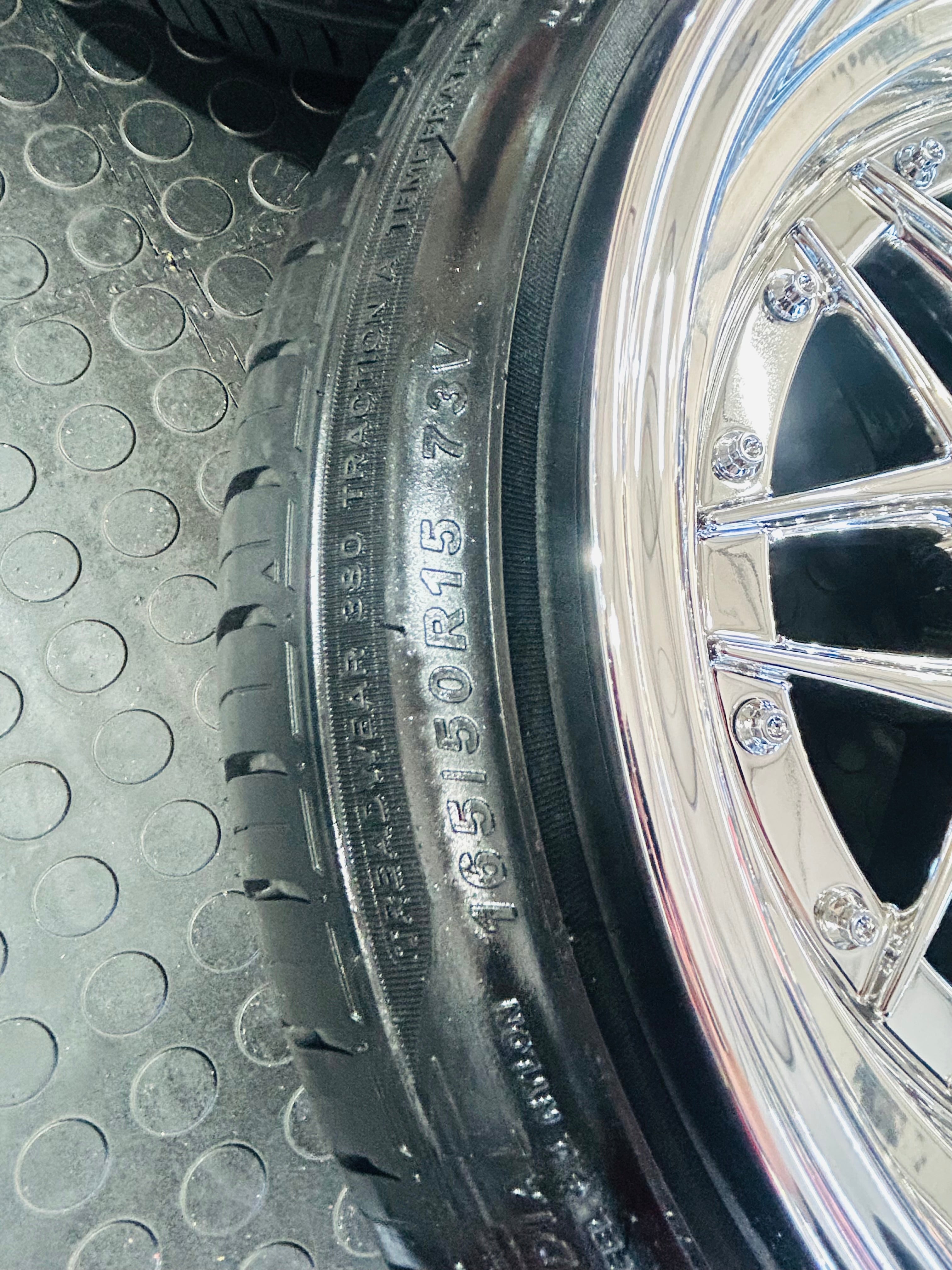 RIM & TYRE COMBO DEAL 15” 5039CHROME  4x100 & 4x114    + 165/50/15  COMFORSER TYRES  - BRAND NEW