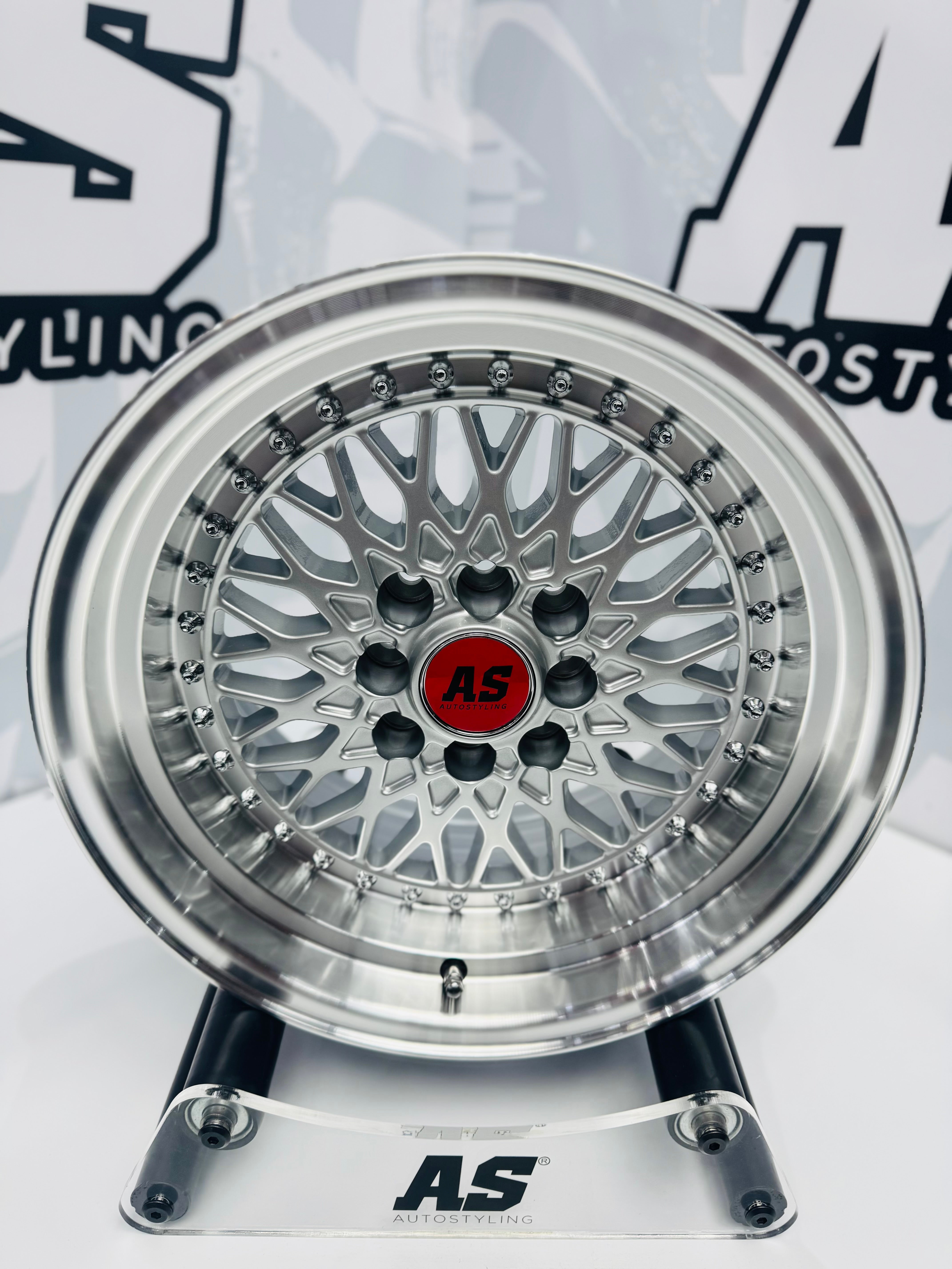 15” AS-7569 MESH  SILVER  4/100 4/114 wheels