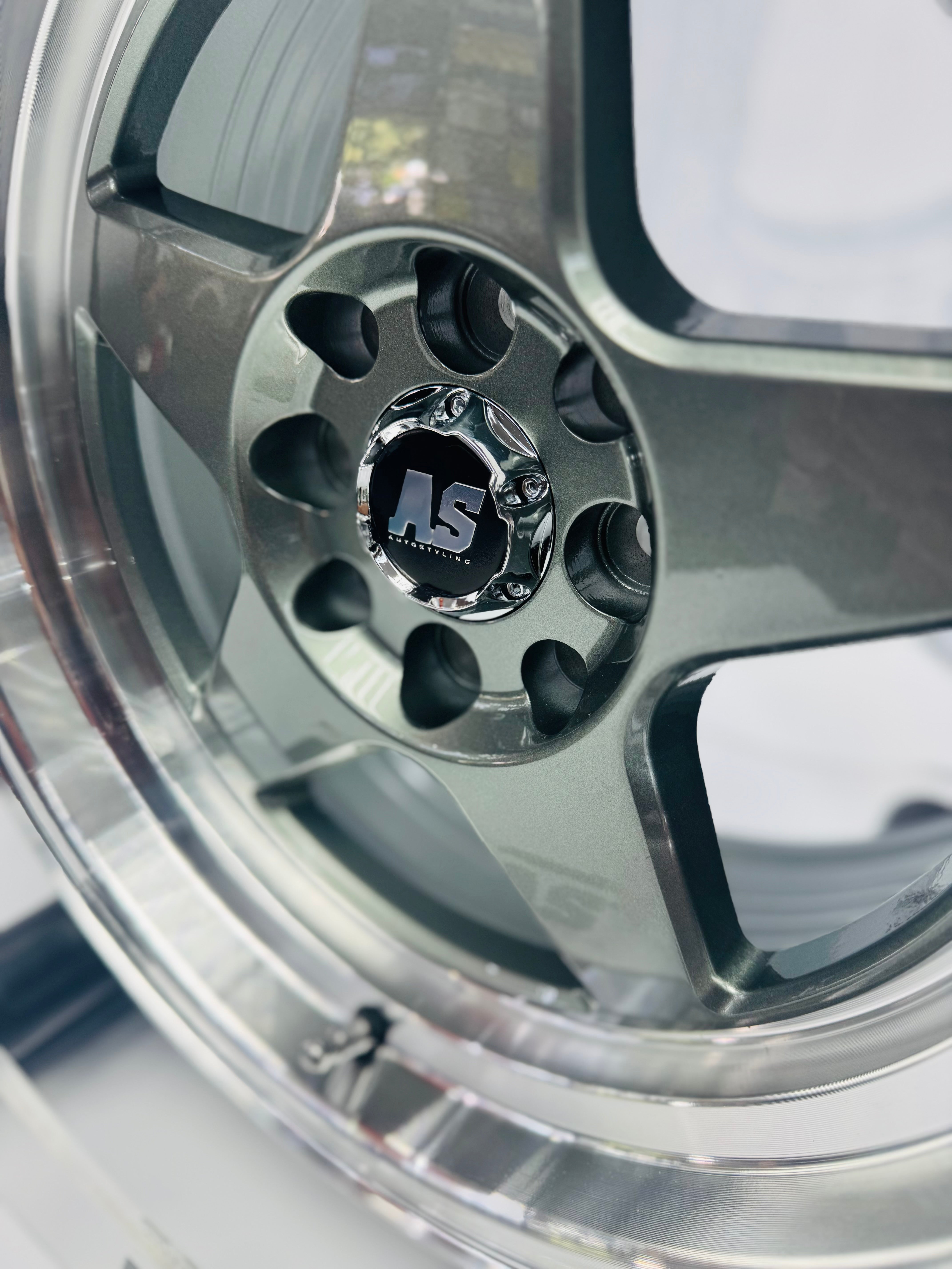 15” AS APEX - 7704  4/100 4/108 gunmetal grey wheels