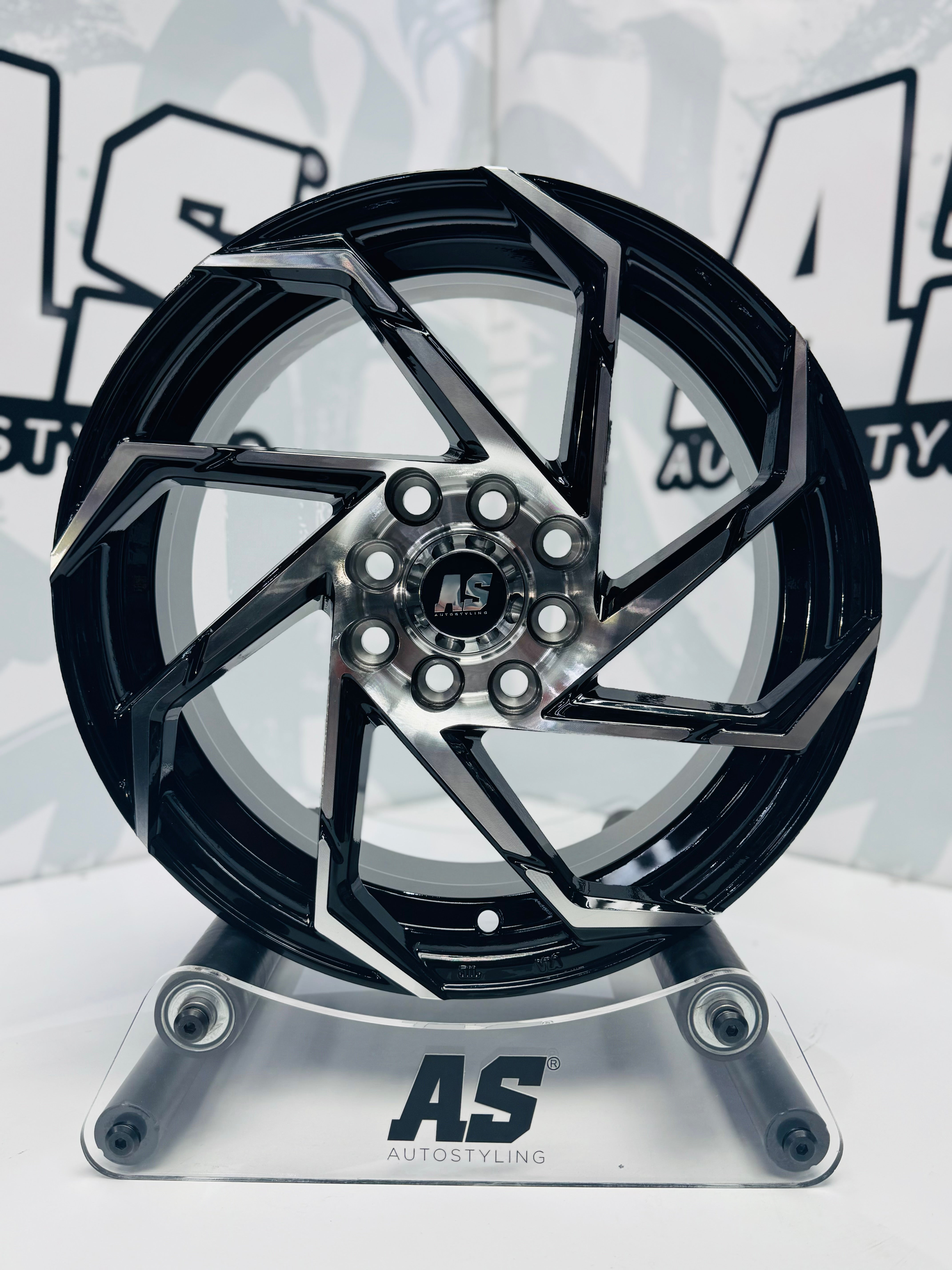 15” M8965 4x100 4x114  Machine black - Autostyling Klerksdorp