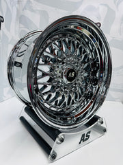 17” AS® CHROME WITH CHROME  STUDS  4x100 & 5x100 8.5j/ 10j