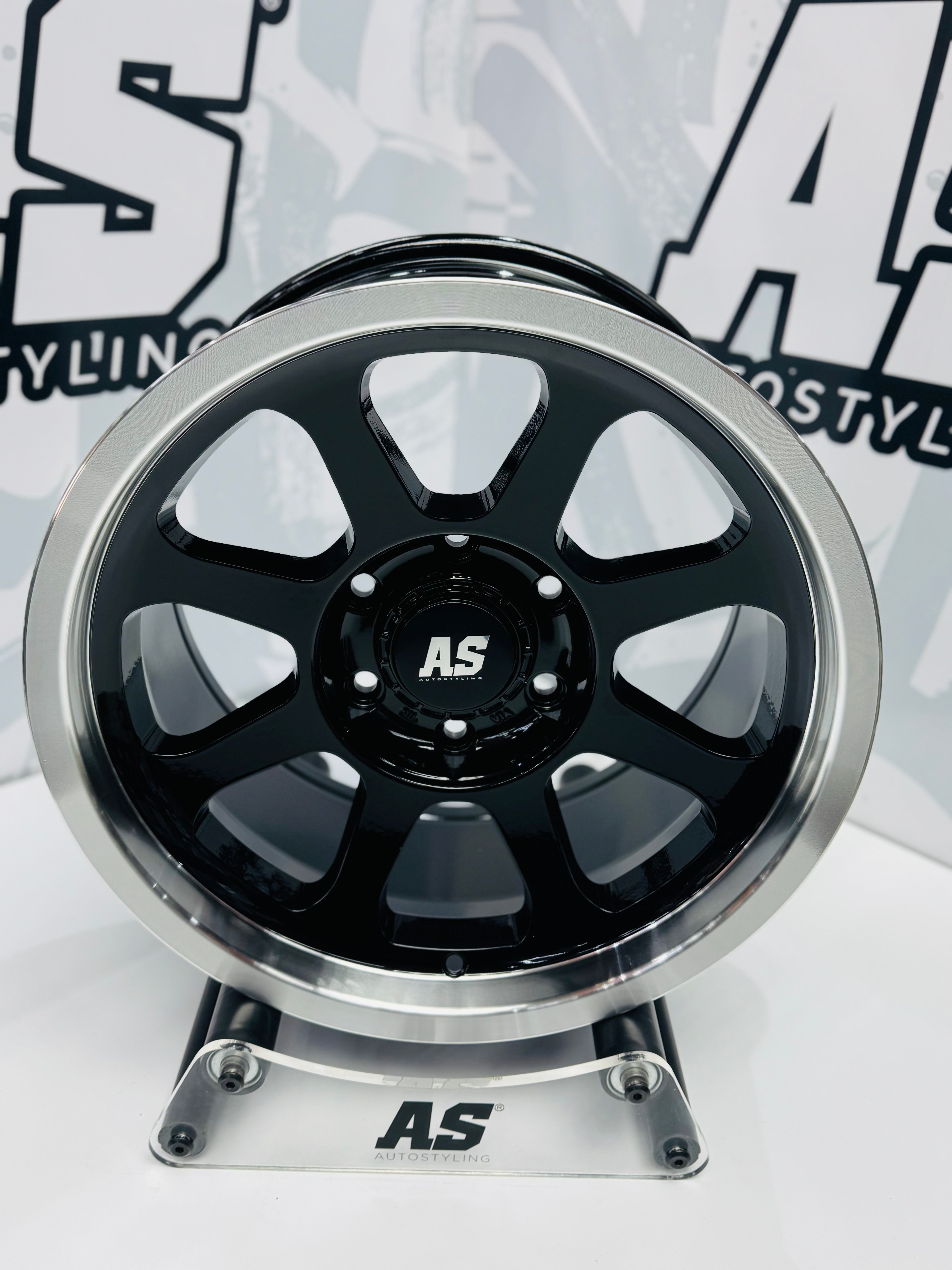 17” AS-XPF020 4x4 rims  6/139 PCD  BLACK with MACHINE LIP