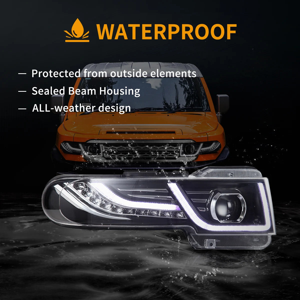 VLAND TOYOTA FJ CRUISER 2007-2015 LED HEADLIGHT WITH GRILL