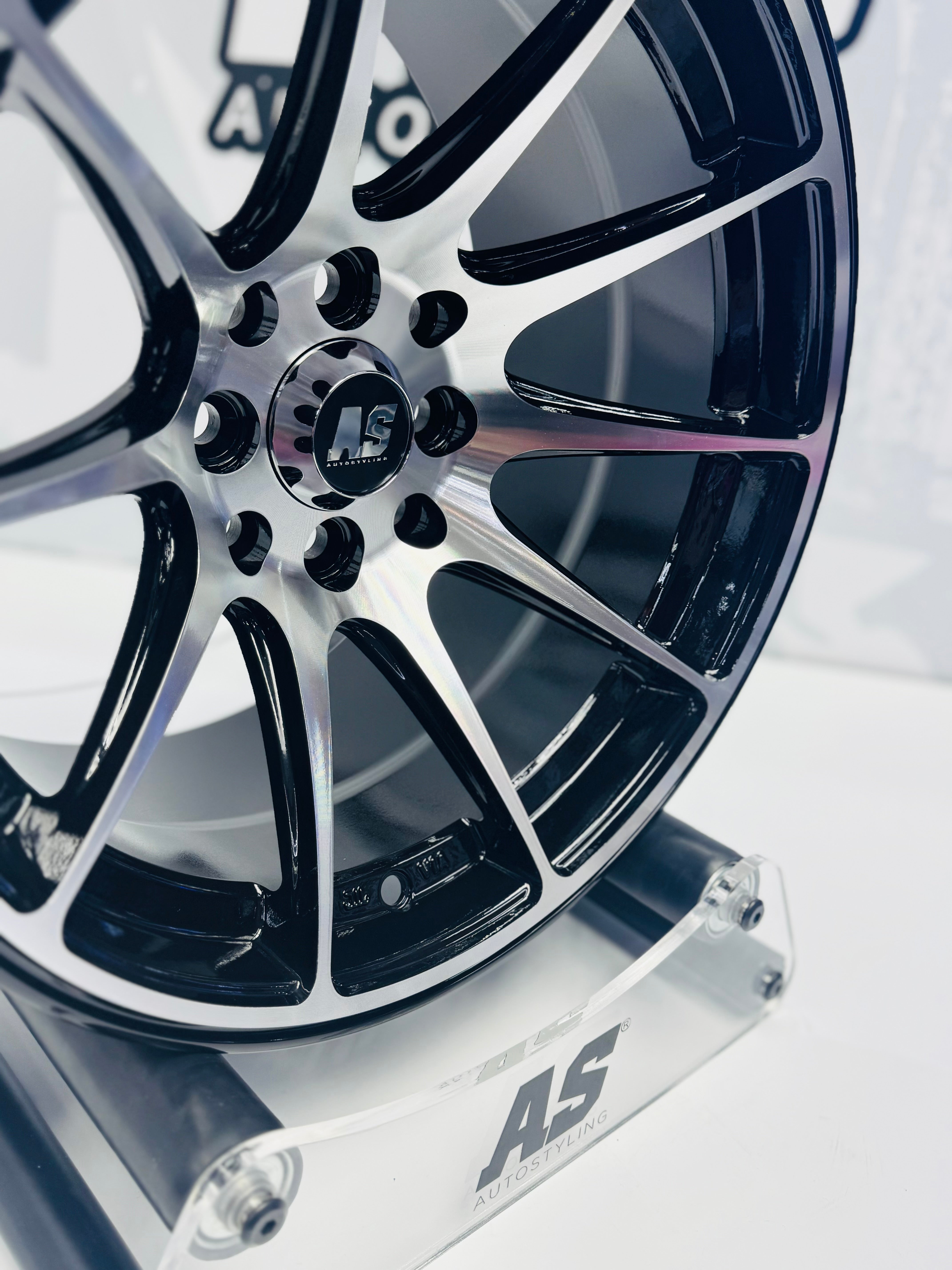 15” AS XXR  - M8957 4x100 4x114  Machine black - Autostyling Klerksdorp