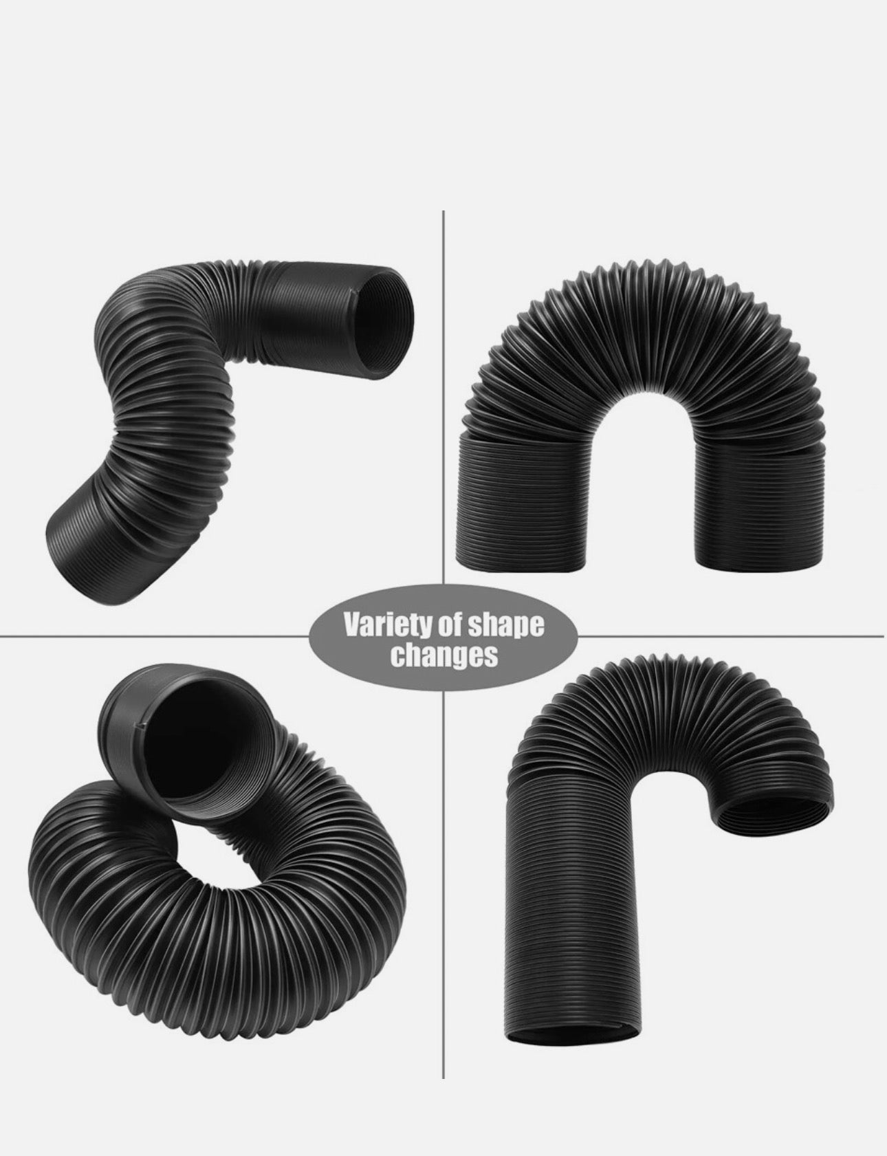 76mm 1M Car Air Intake Cold Pipe Flexible Ducting Feed Hose Induction Kit Black