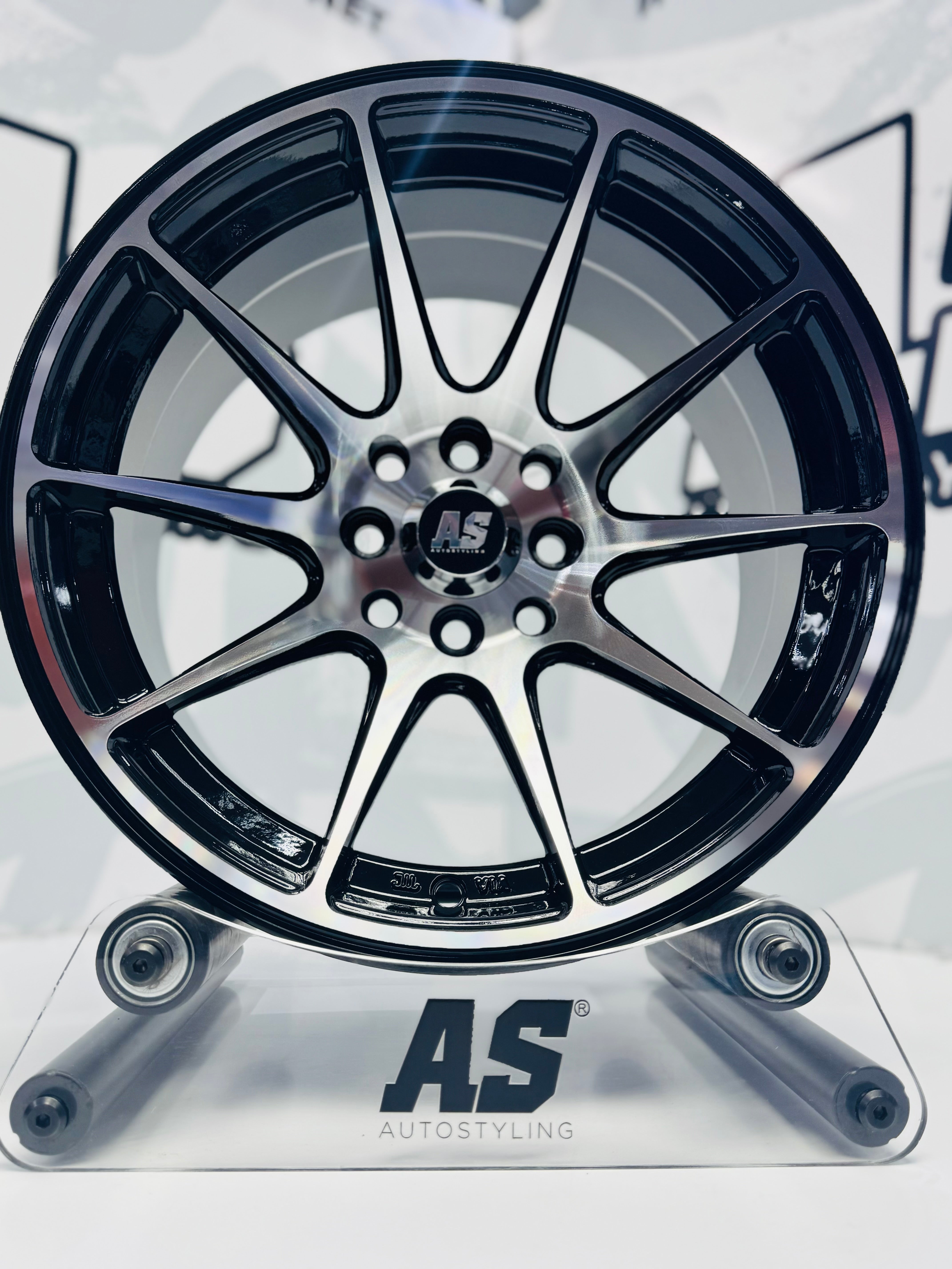 15” AS XXR  - M8957 4x100 4x114  Machine black - Autostyling Klerksdorp