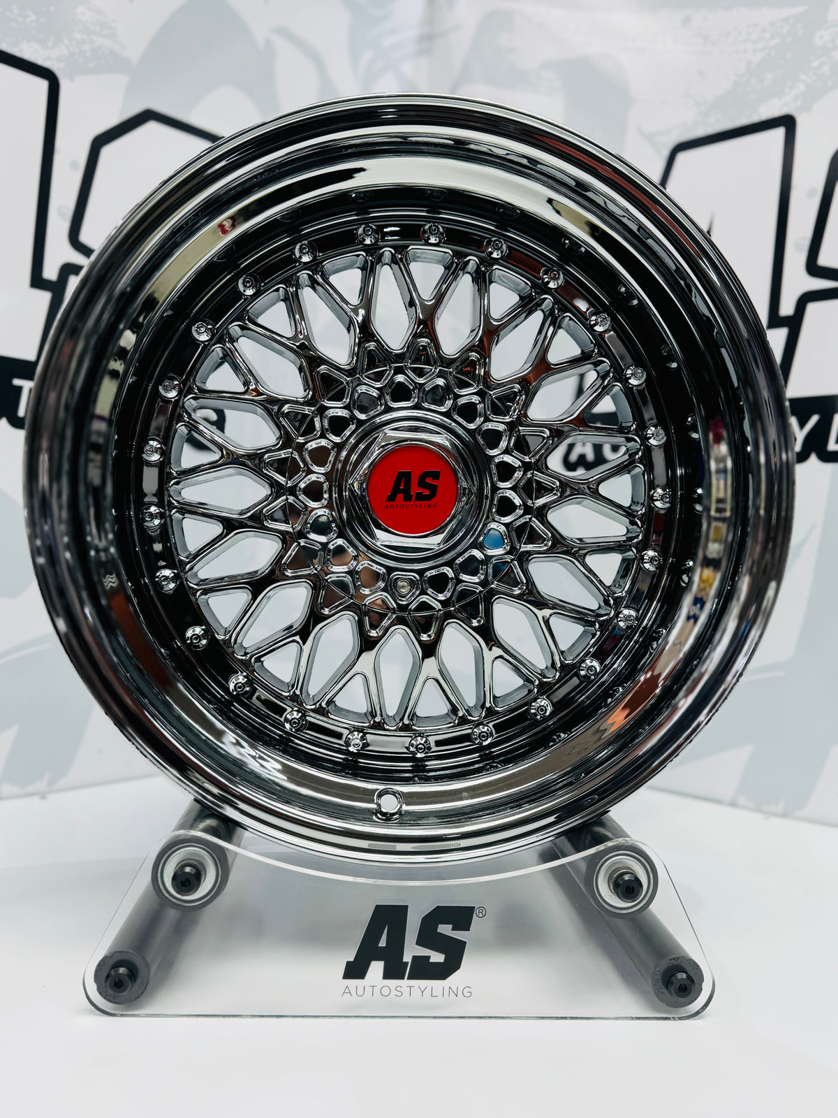 17” AS® CHROME WITH CHROME STUDS  4x100 & 5x100 8.5j/ 10j