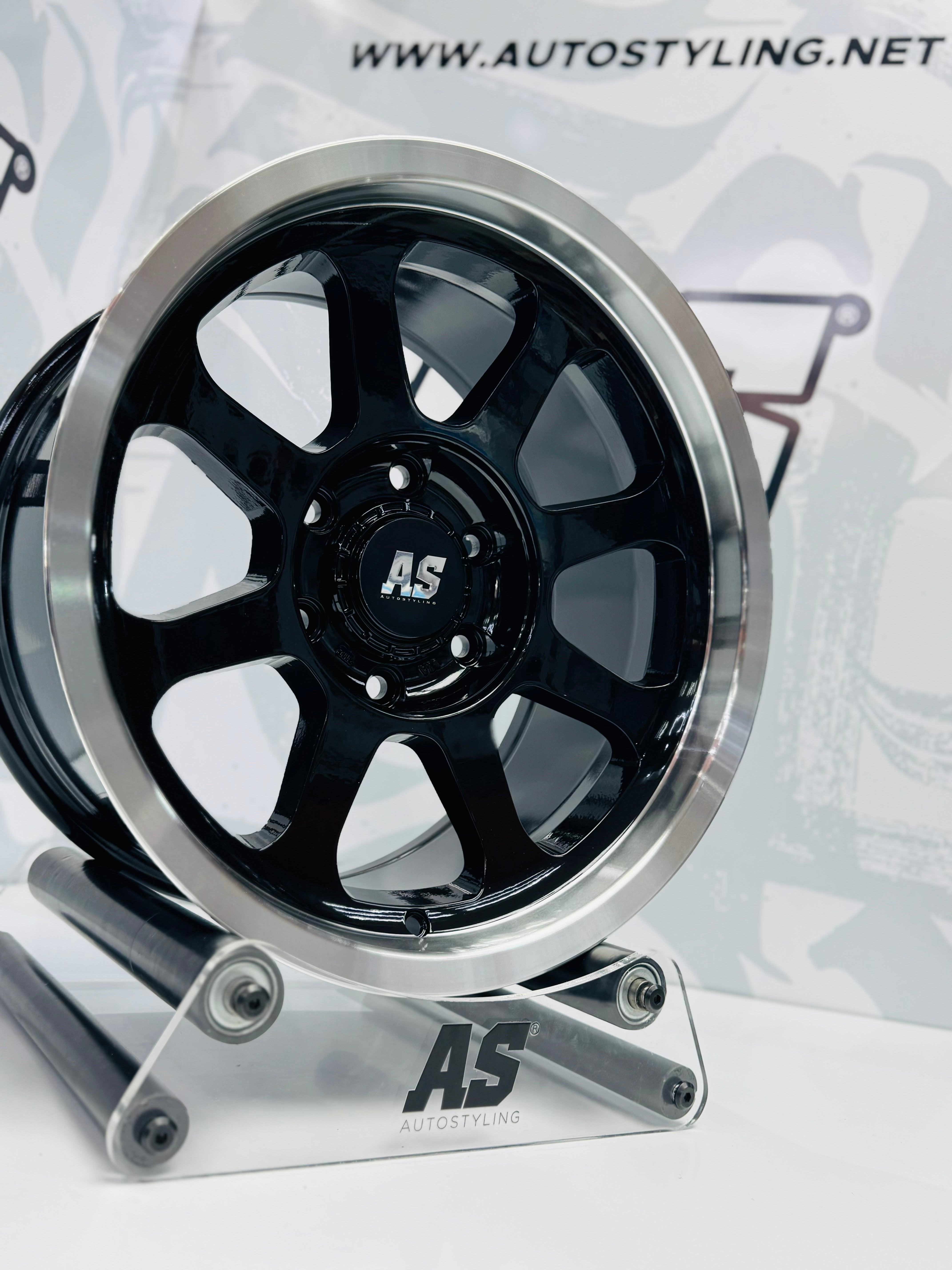 17” AS-XPF020 4x4 rims  6/139 PCD  BLACK with MACHINE LIP