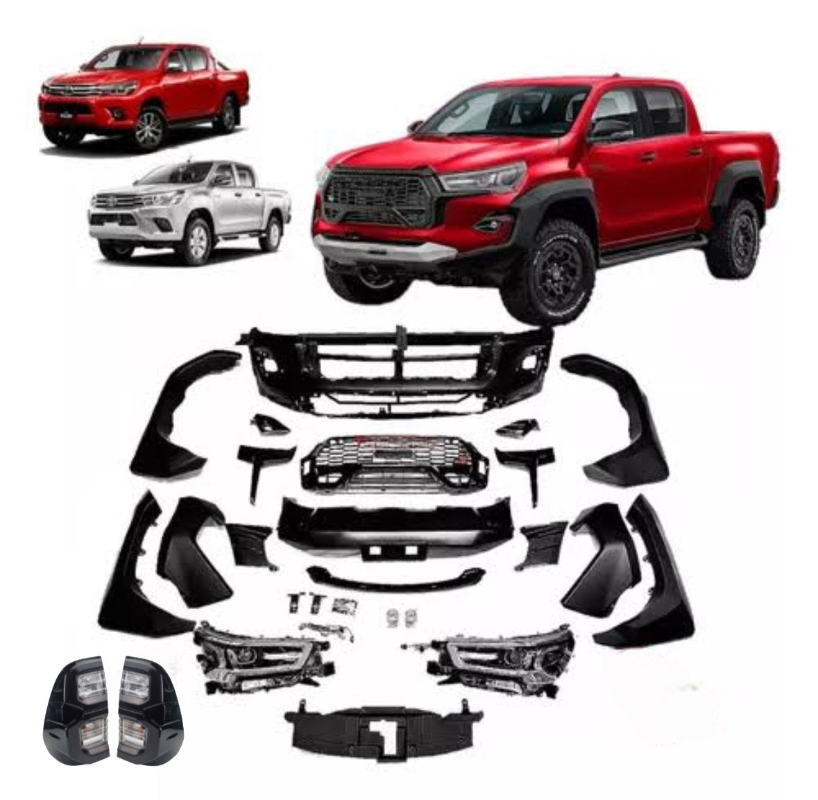 Toyota Hilux (15-20) GR Sport Style Conversion Body Kit Including Headlights & Taillights