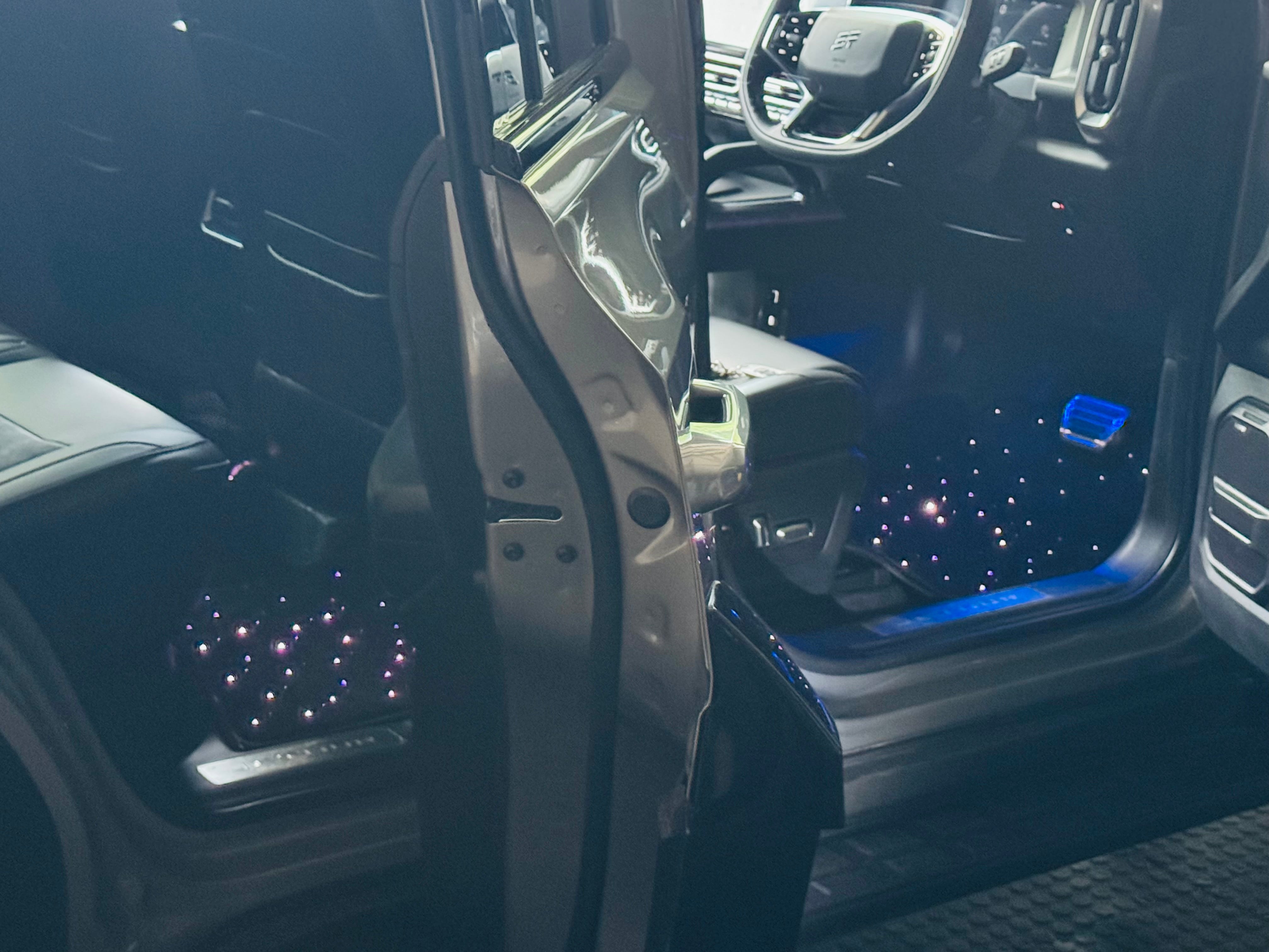 LED Starlight Fiber Optic Car Rug Universal LED Mat Light APP Operation Interior Accessory 4 Pieces Set