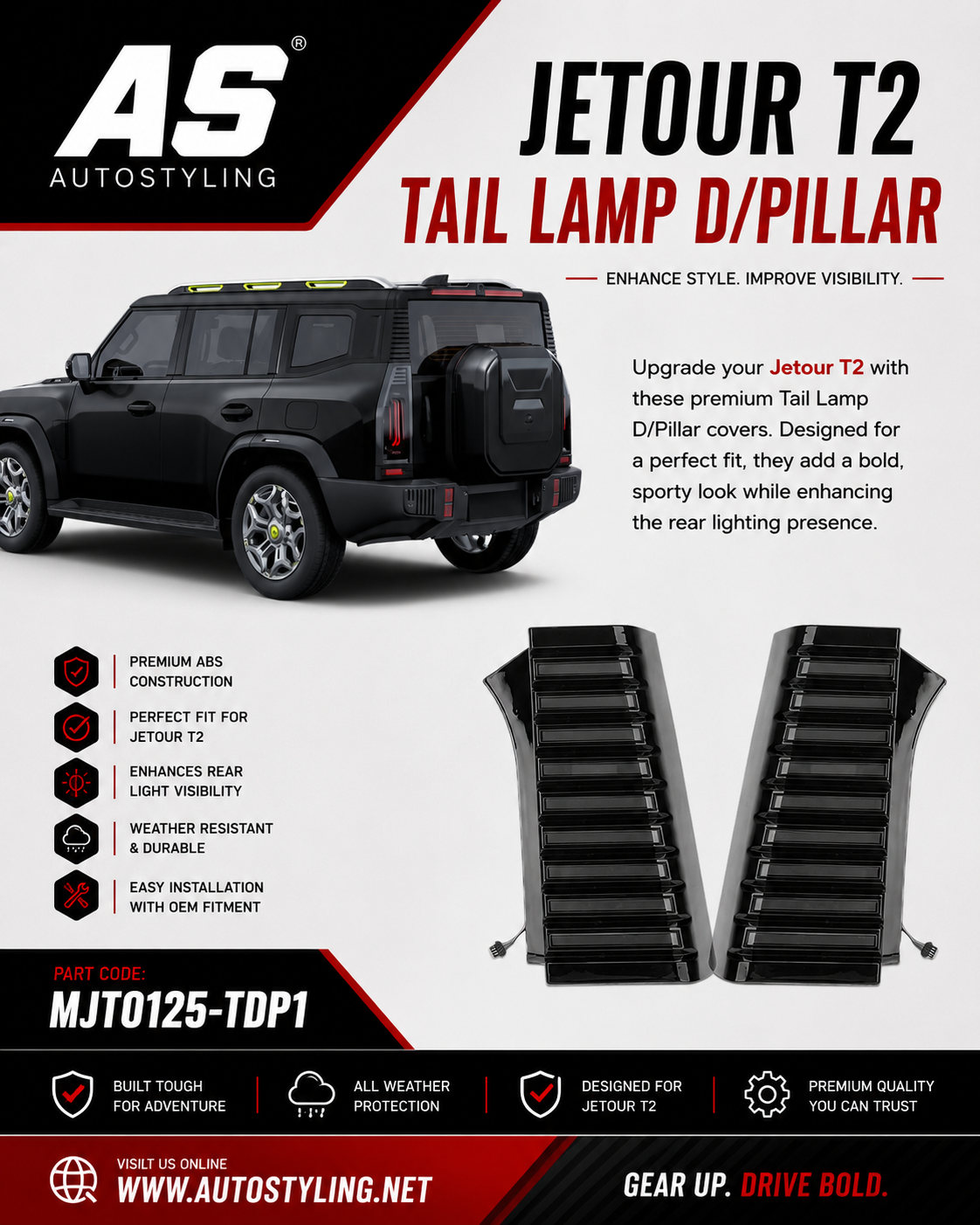 JETOUR T2 TAILAMP D/PILLAR LED - Autostyling Klerksdorp