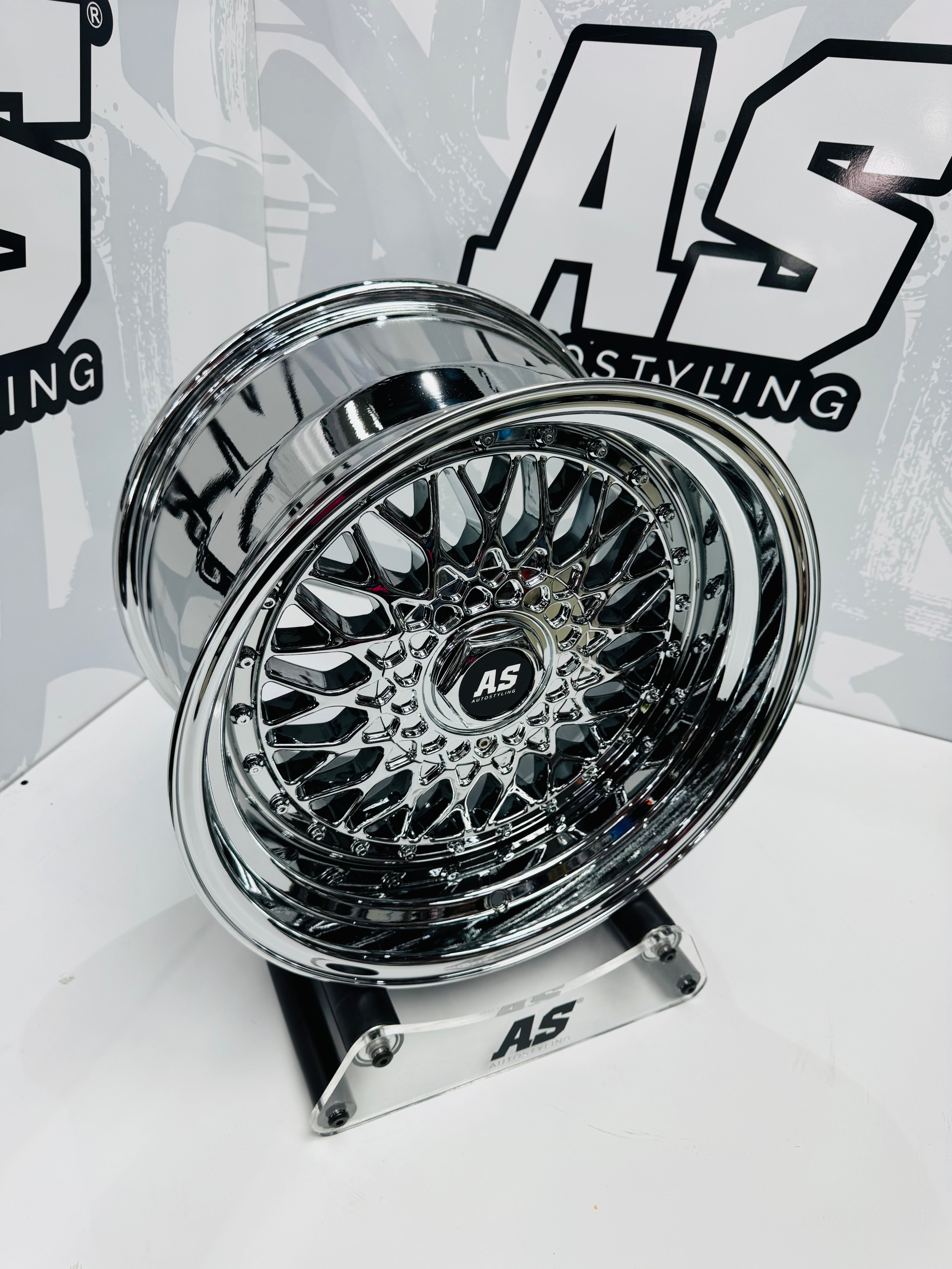 17” AS® CHROME WITH CHROME  STUDS  4x100 & 5x100 8.5j/ 10j