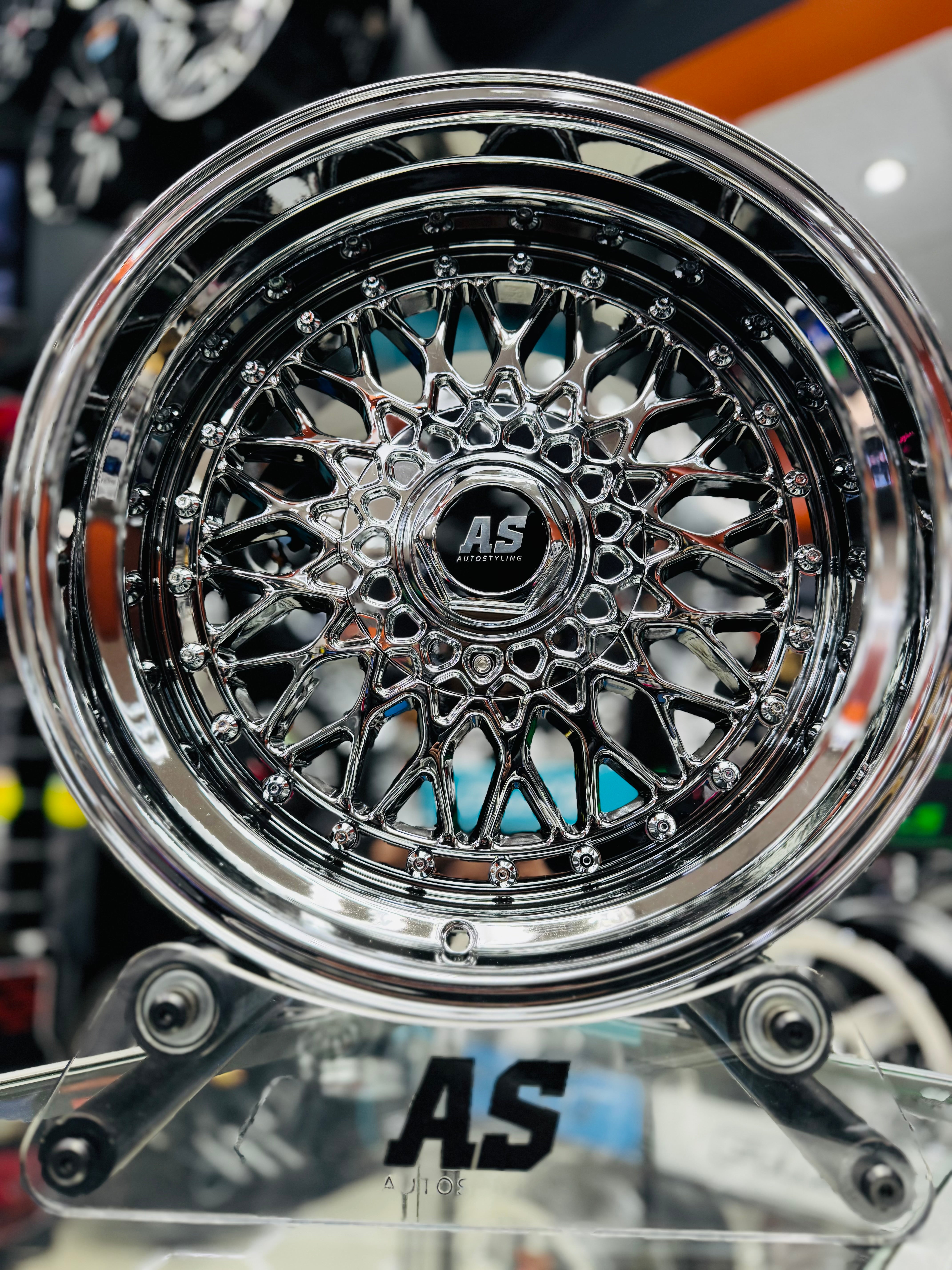 17” AS® CHROME WITH CHROME STUDS  4x100 & 5x100 8.5j/ 10j