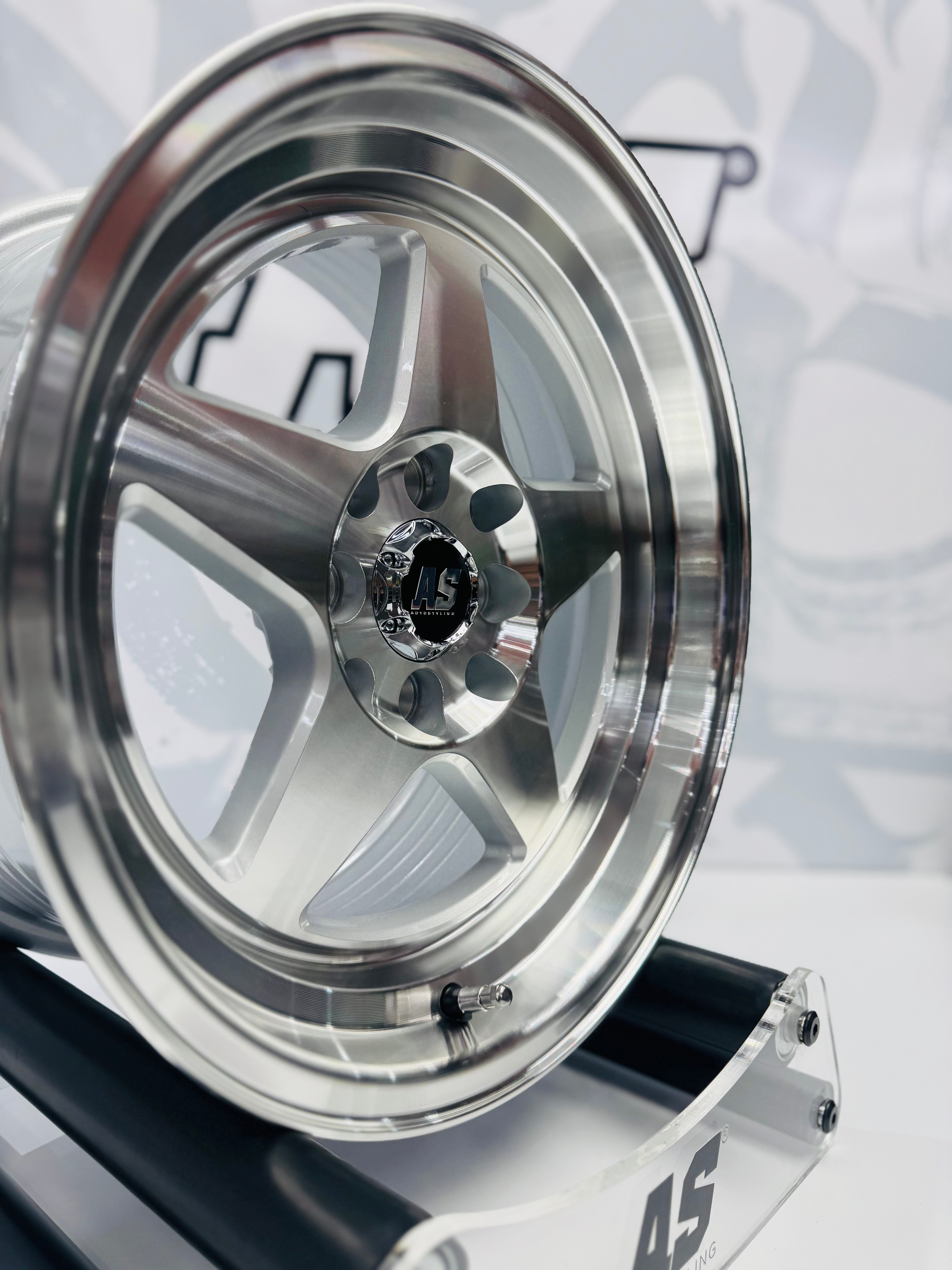 15” AS- APEX 4x100 & 4x114 MACHINE SILVER