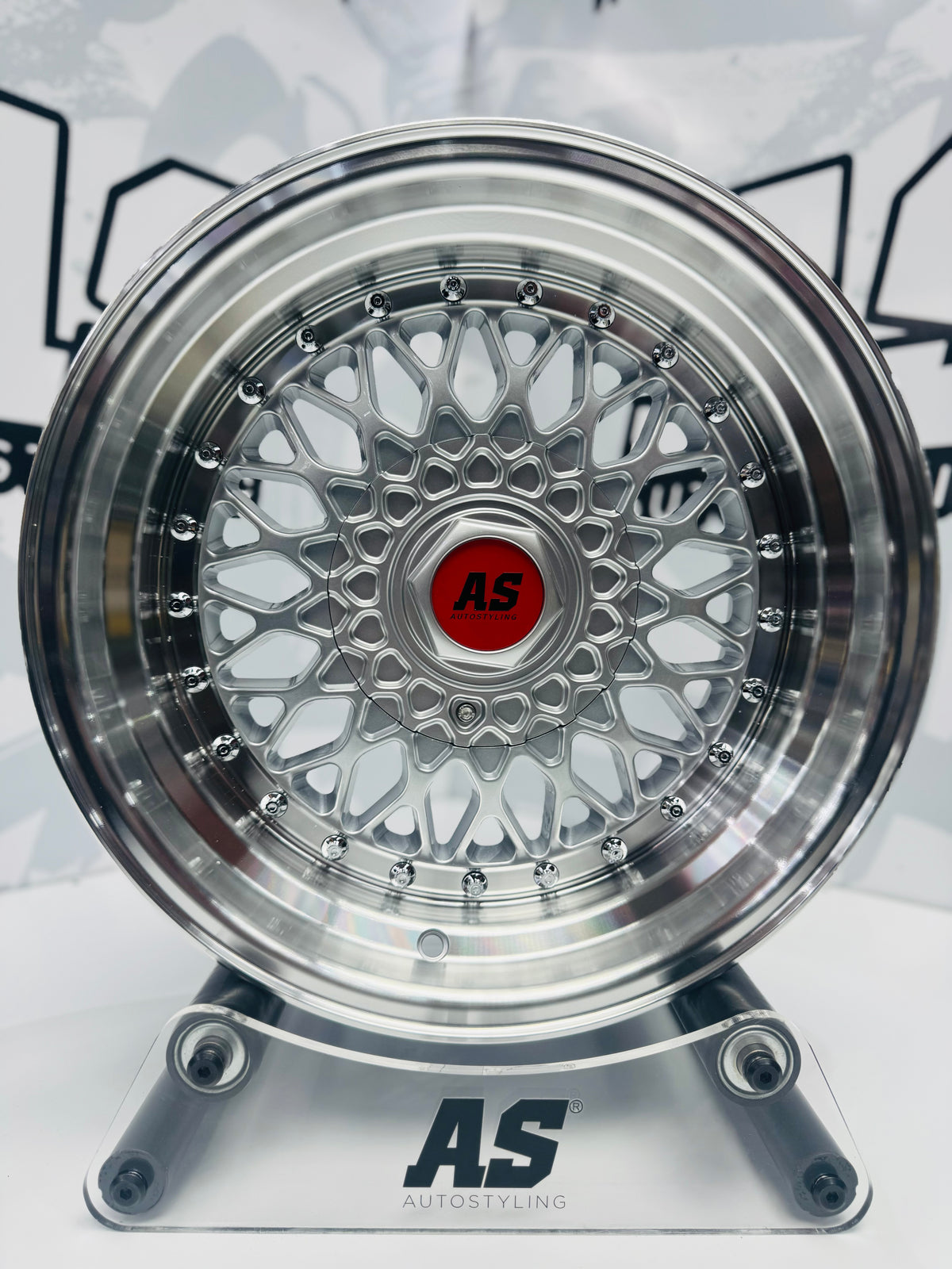 16” AS-MESH 8/9j 4/100 & 5/100 multi hole  SILVER