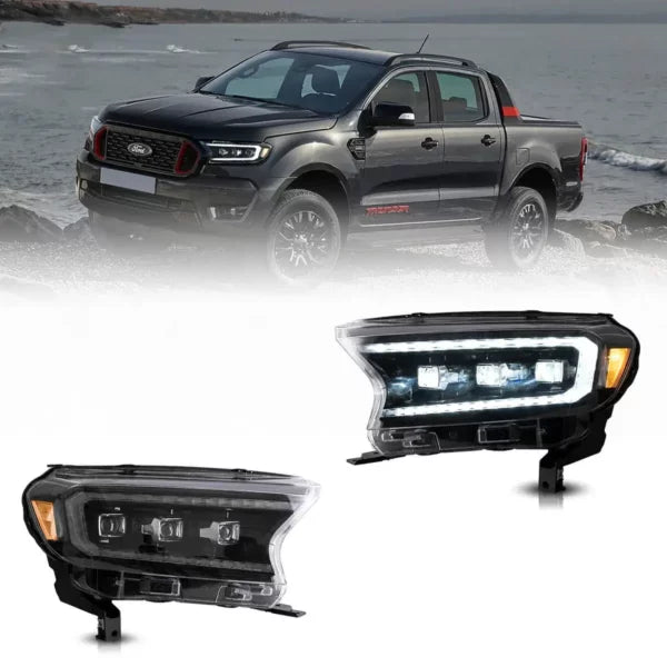 Ford Ranger VLAND Headlights Tri-Projector style 2016+ to 2022
