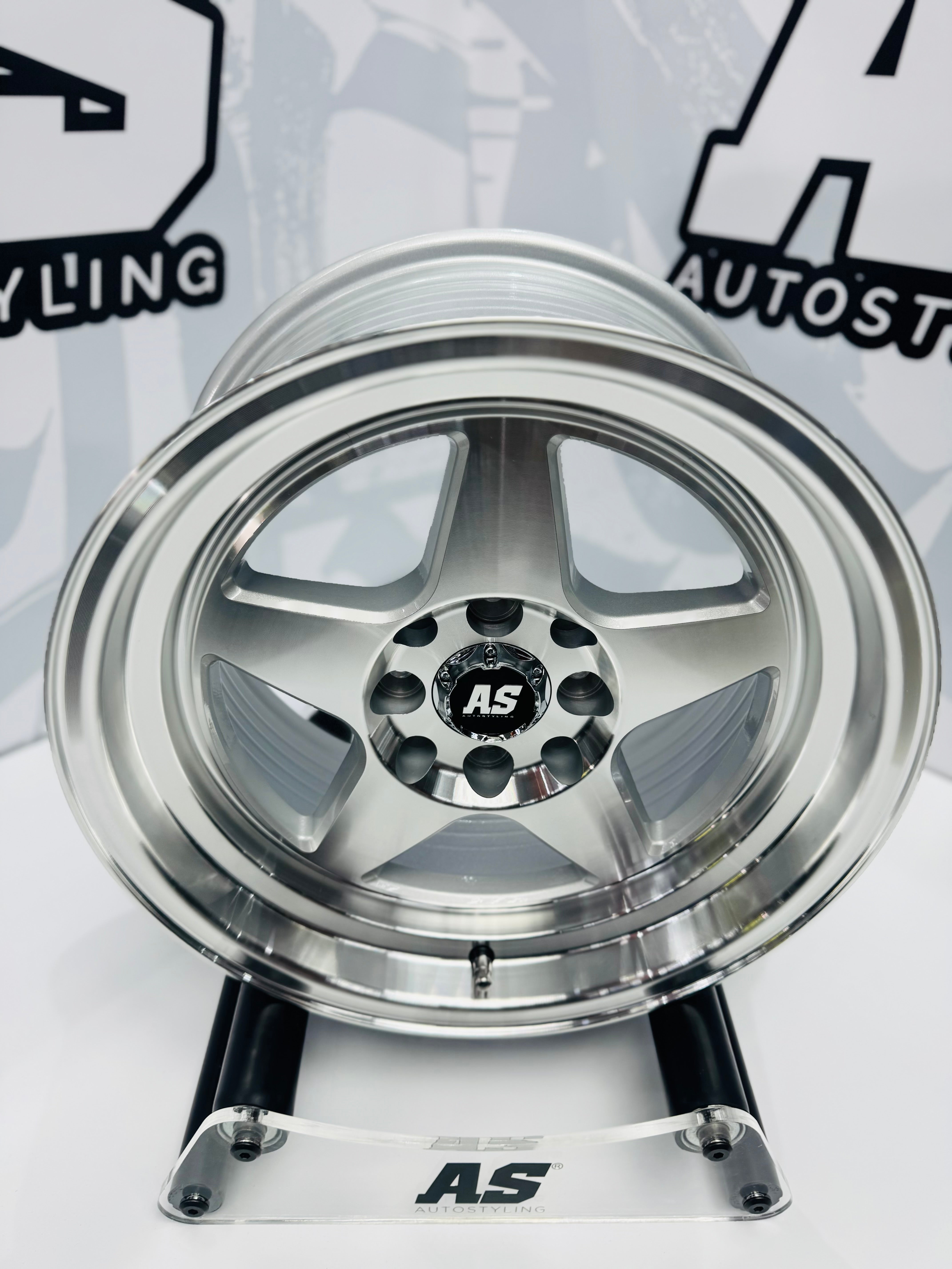 15” AS- APEX 4x100 & 4x114 MACHINE SILVER