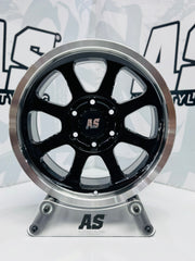 17” AS-XPF020 4x4 rims  6/139 PCD  BLACK with MACHINE LIP