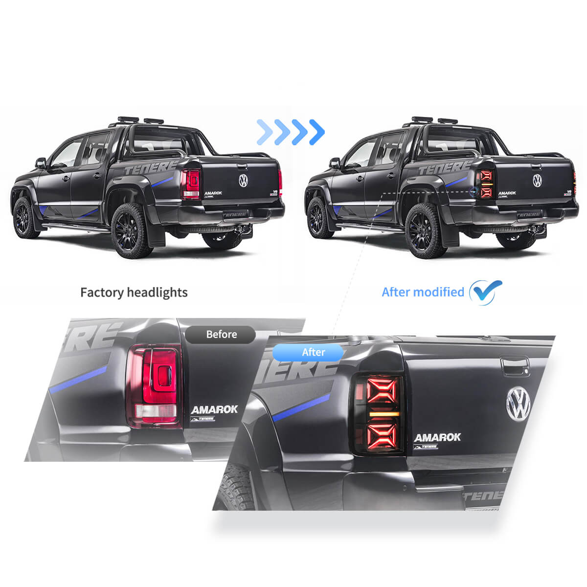 VLAND Full LED Tail Lights For VW AMAROK 2010+