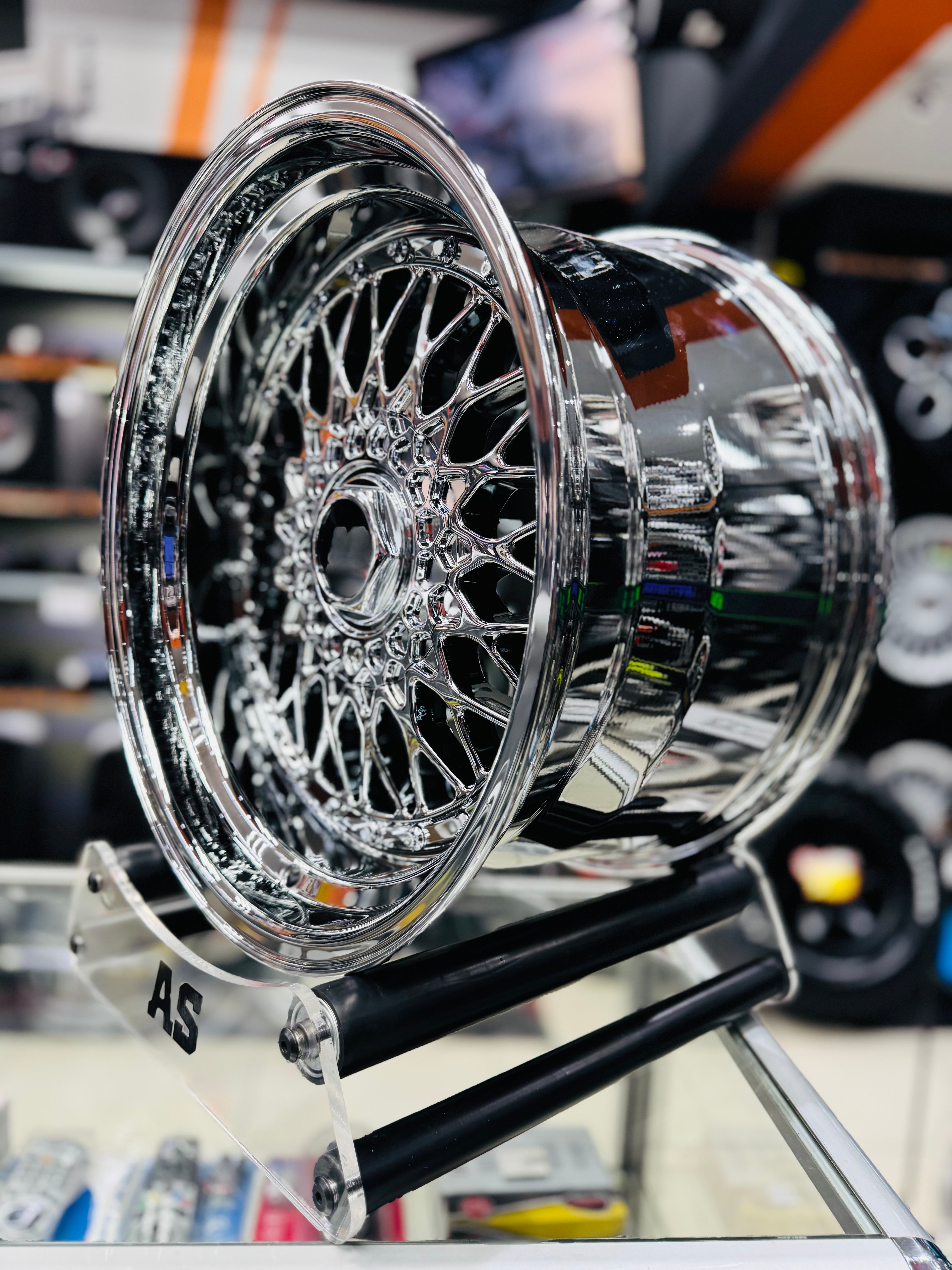 17” AS® CHROME WITH CHROME STUDS  4x100 & 5x100 8.5j/ 10j