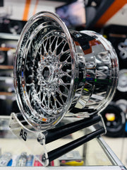 17” AS® BLACK CHROME WITH CHROME STUDS  4x100 & 5x100 8.5j/ 10j - Autostyling Klerksdorp