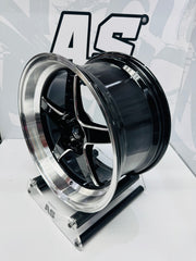 18” F99ZX307 5/114 BLACK with SILVER MILLING SILVER DISH