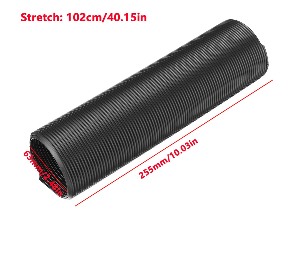 76mm 1M Car Air Intake Cold Pipe Flexible Ducting Feed Hose Induction Kit Black