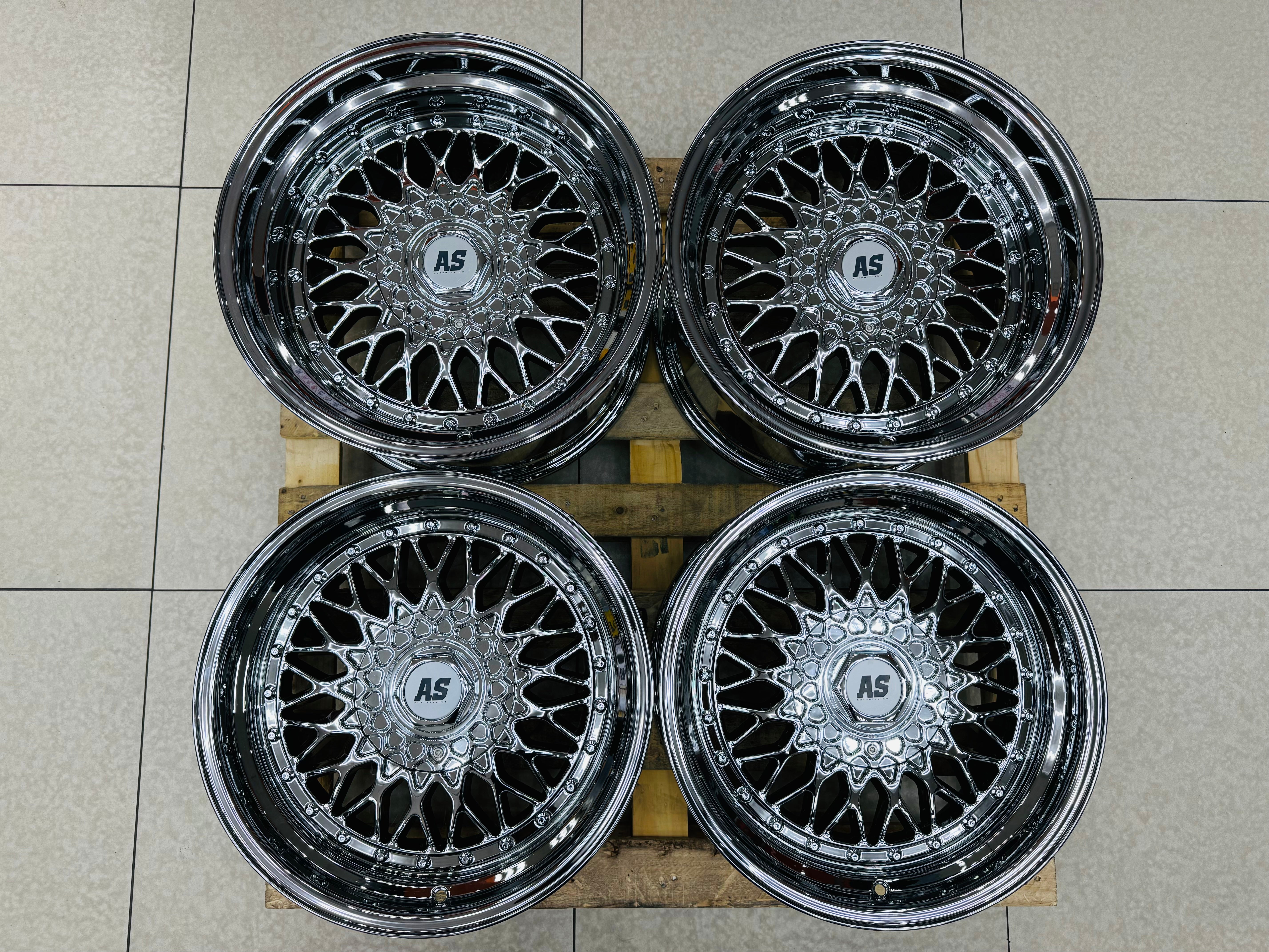 17” AS® CHROME WITH CHROME STUDS  4x100 & 5x100 10j