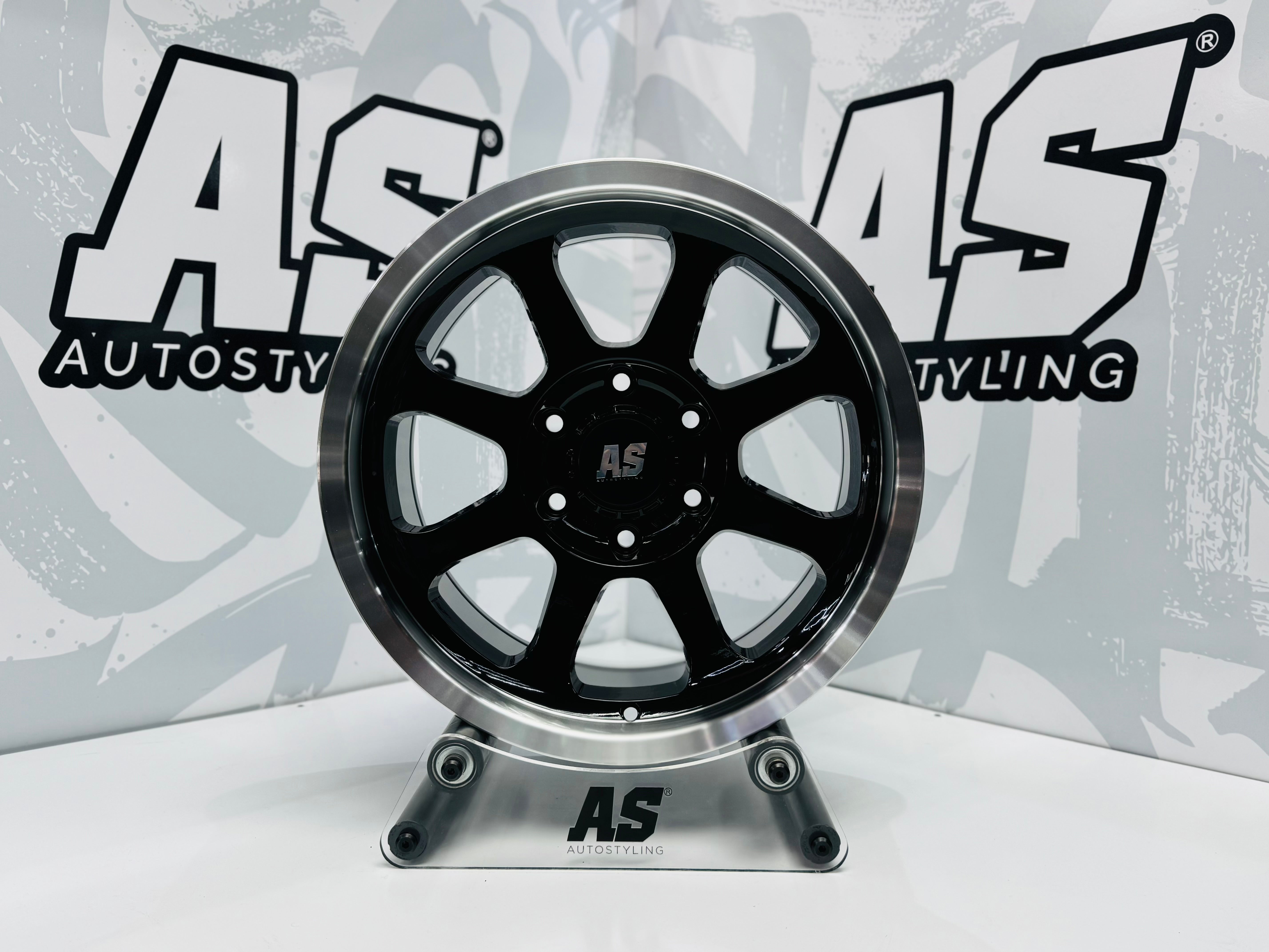 17” AS-XPF020 4x4 rims  6/139 PCD  BLACK with MACHINE LIP