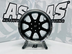 17” AS-XPF020 4x4 rims  6/139 PCD  BLACK with MACHINE LIP