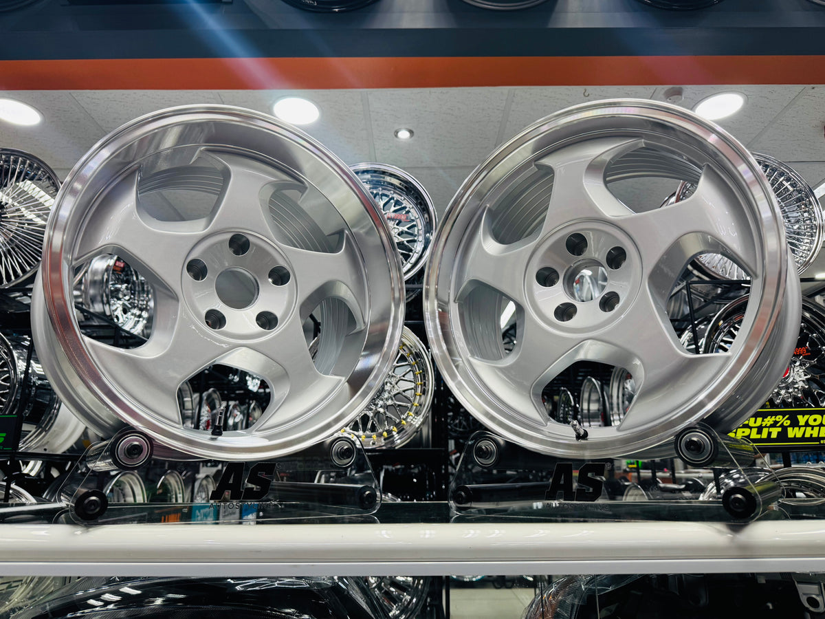 17” AS- THROWING STARS  5x120 BMW NARROW WIDES  SILVER RIMS