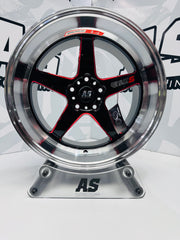 18” F99ZX307 5/114 BLACK with RED MILLING