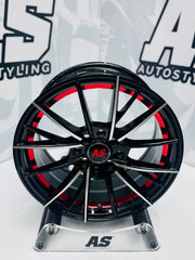 15” M8960  4x100 4x114  Machine black red - Autostyling Klerksdorp