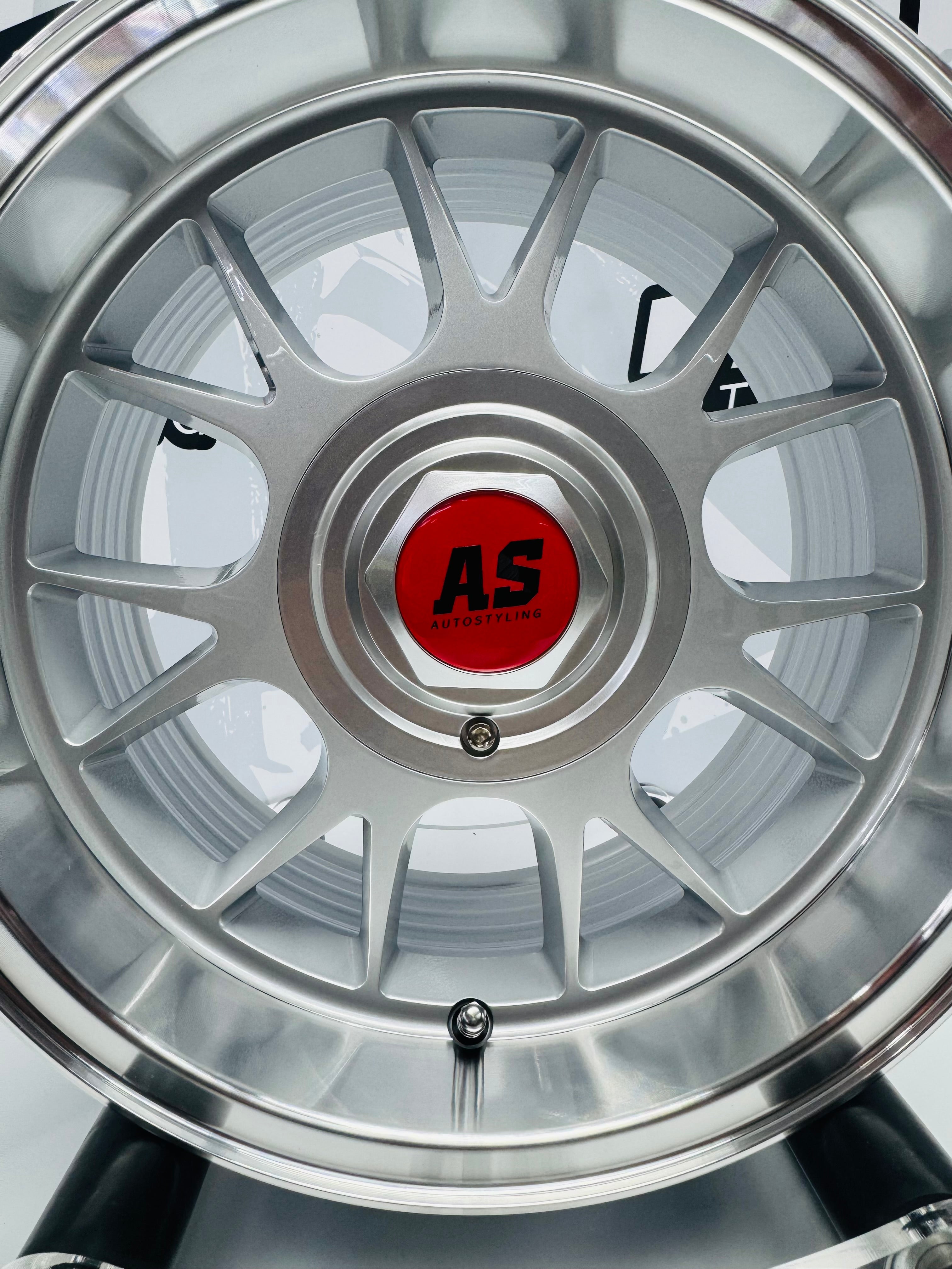 15” AS- 7566  5x100 & 5x114 Silver machine face wheels