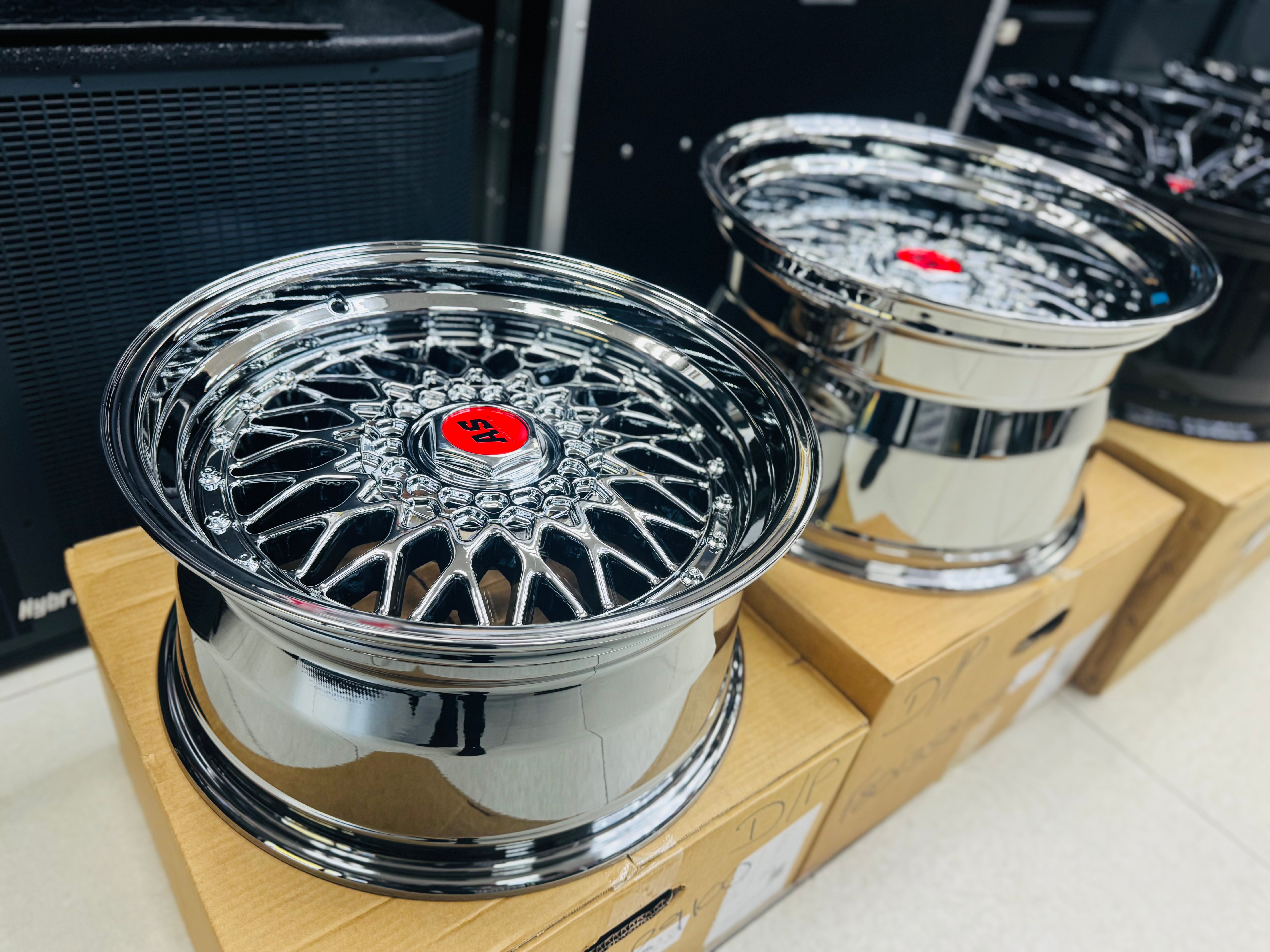 17” AS® CHROME WITH CHROME STUDS  4x100 & 5x100 10j