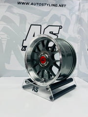 15” AS- 7568 5x100 & 5x114 gunmetal machine lip wheels