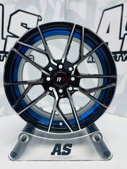 15” M8962 4x100 4x114  Machine black / blue - Autostyling Klerksdorp