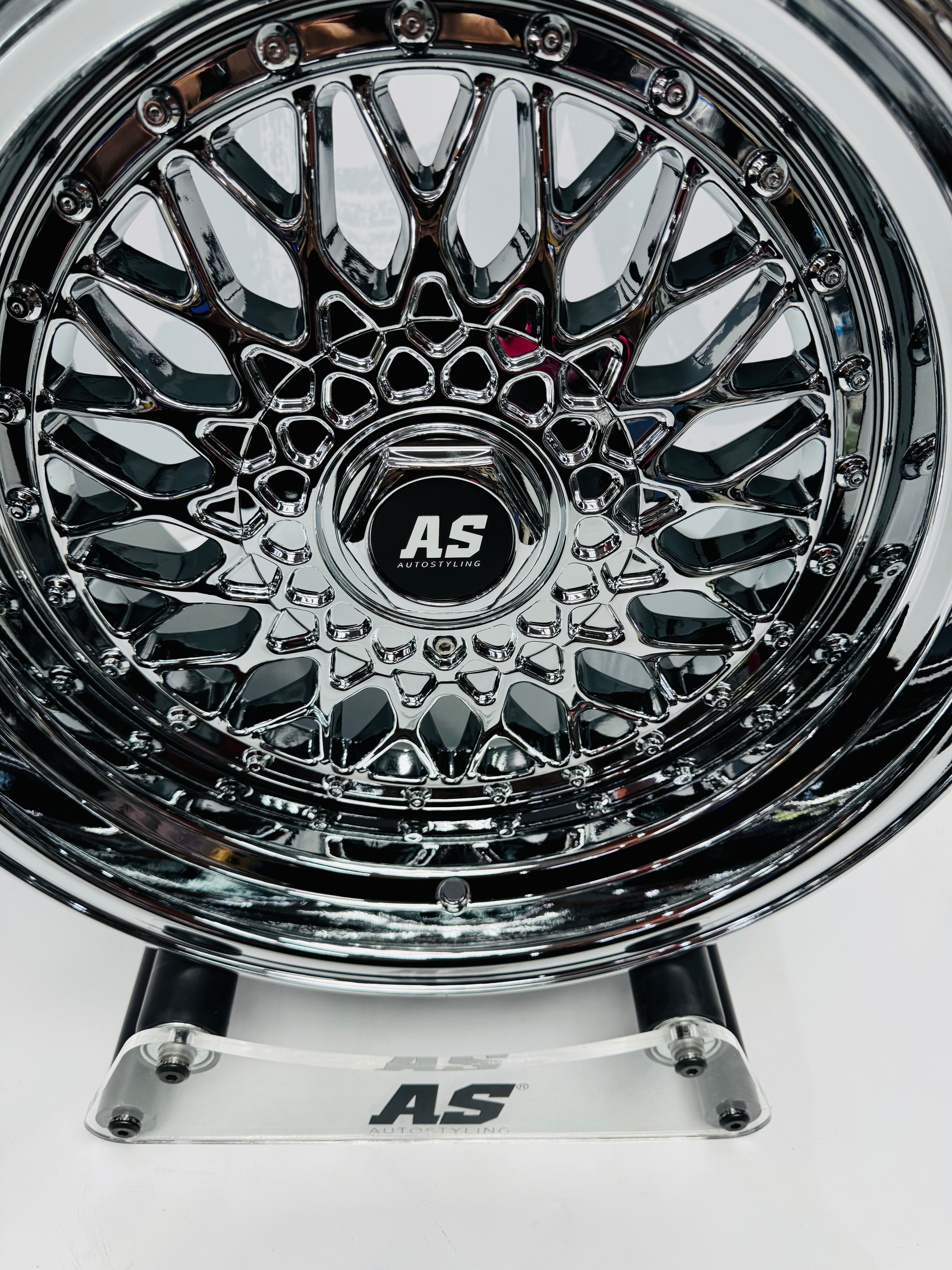 17” AS® CHROME WITH CHROME  STUDS  4x100 & 5x100 8.5j/ 10j
