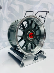 15” AS- 7568 5x100 & 5x114 gunmetal machine lip wheels