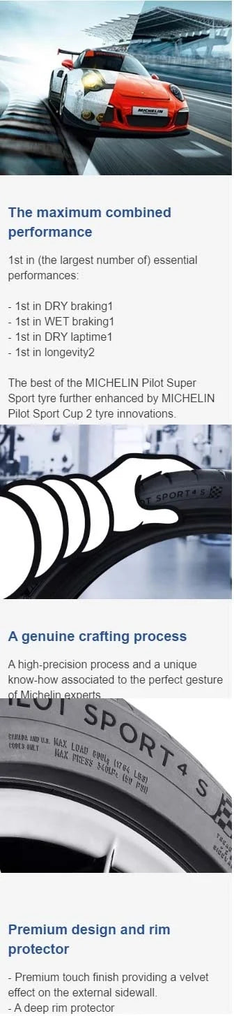 305/25R21 Michelin Pilot Sport 4 S (XL) 98Y SOLD IN A SET OF 2