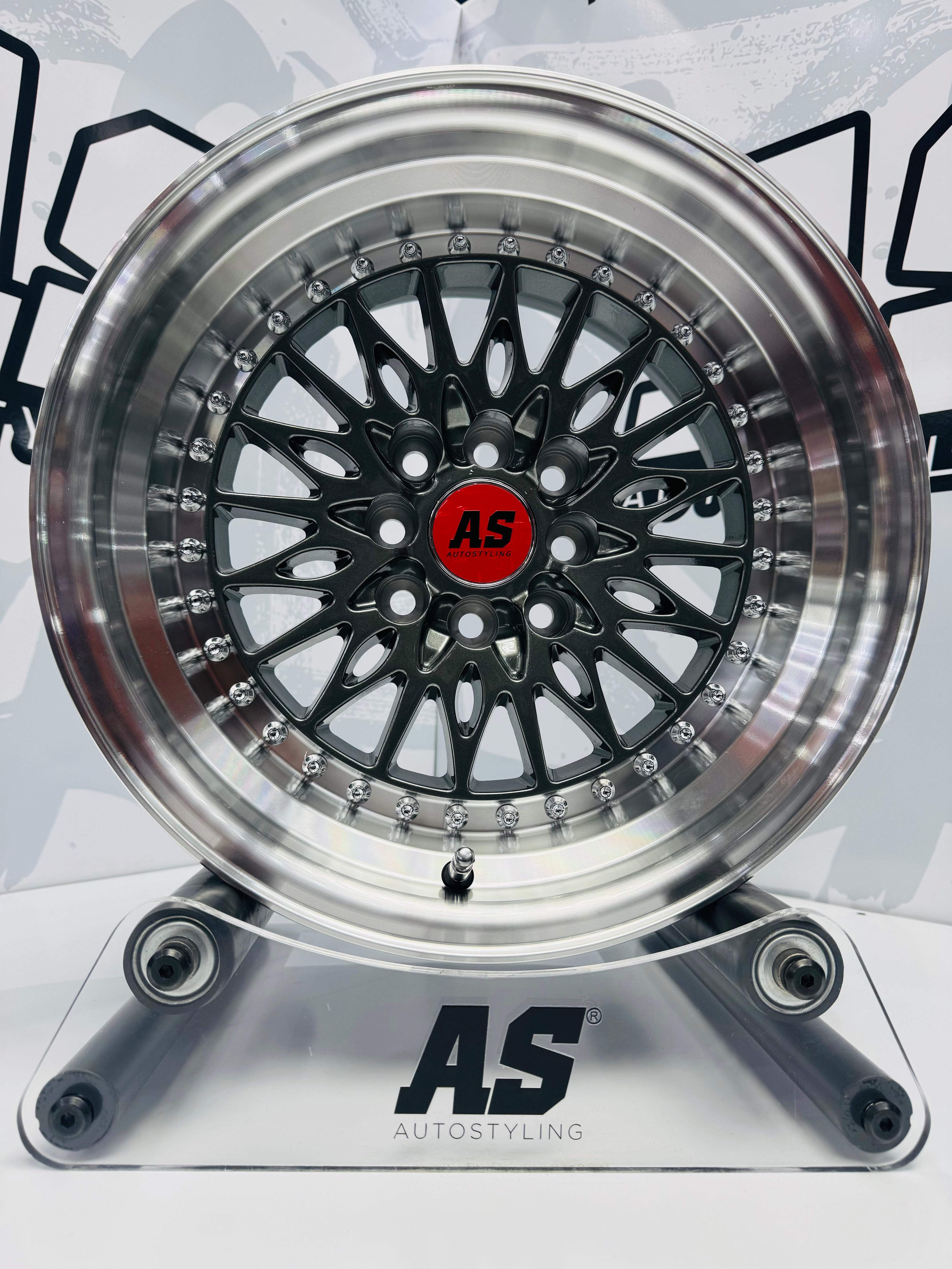 15” AS- M7579 4/100 4/114 gunmetal grey wheels